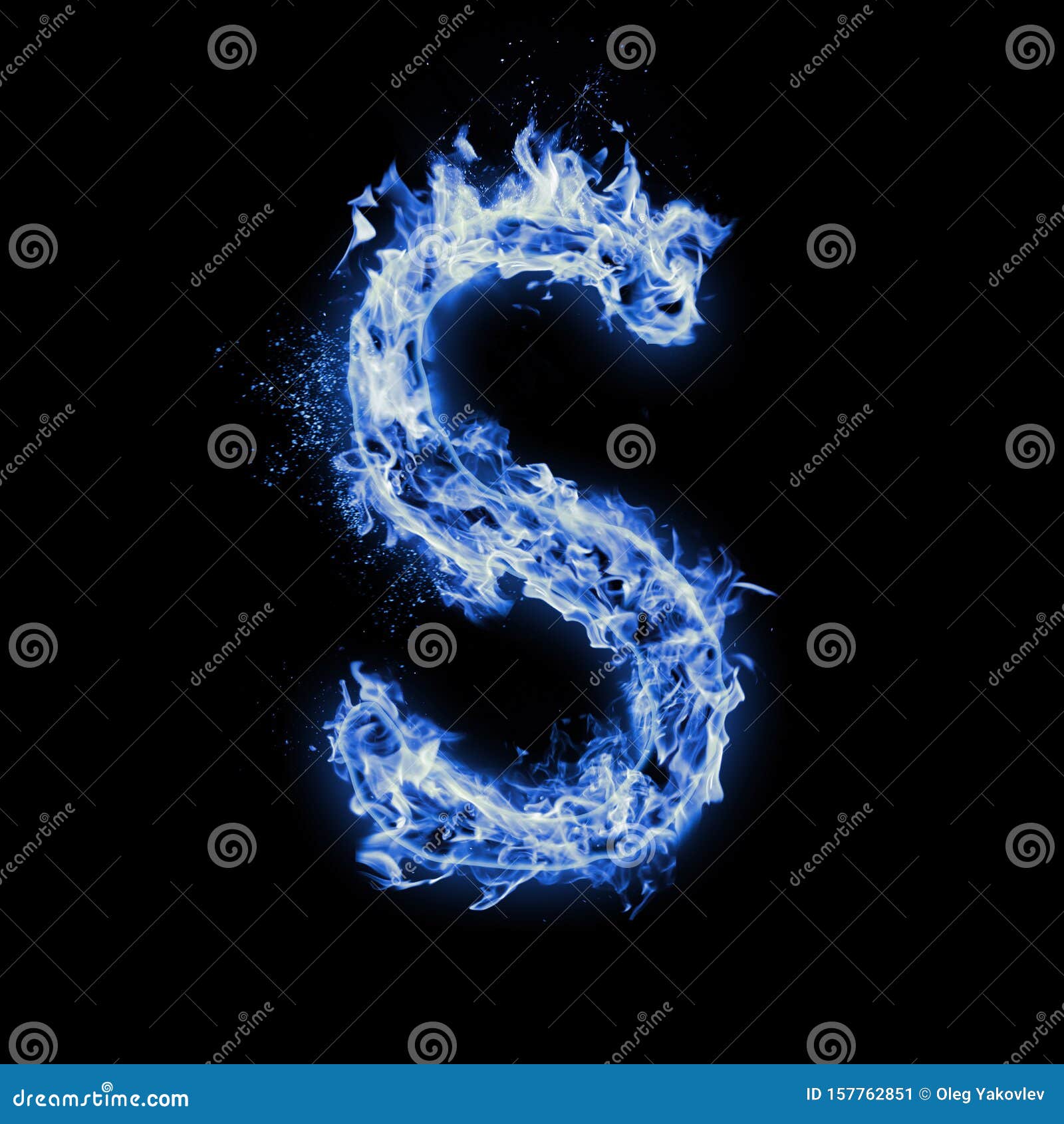 Letter S. Blue Fire Flames On Black Stock Illustration - Illustration Of  Bright, Ignite: 157762851