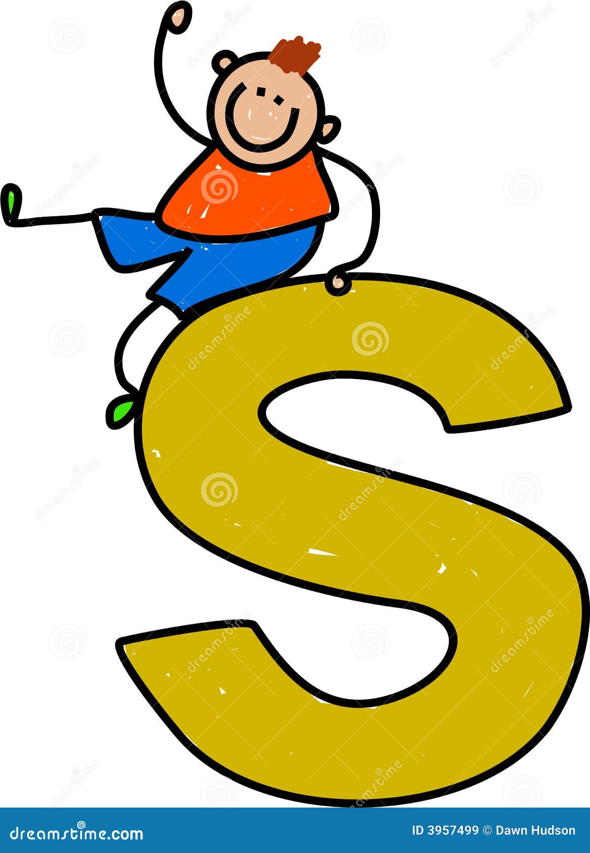 Letter S boy stock illustration. Illustration of kindergarten 3957499