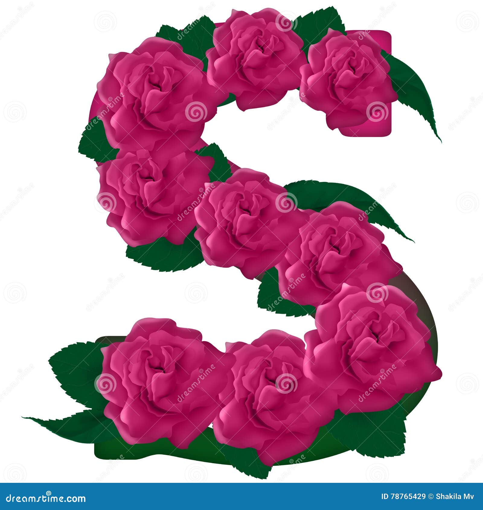 Letter S Cute Flower Illustration Stock Image - Illustration of ...