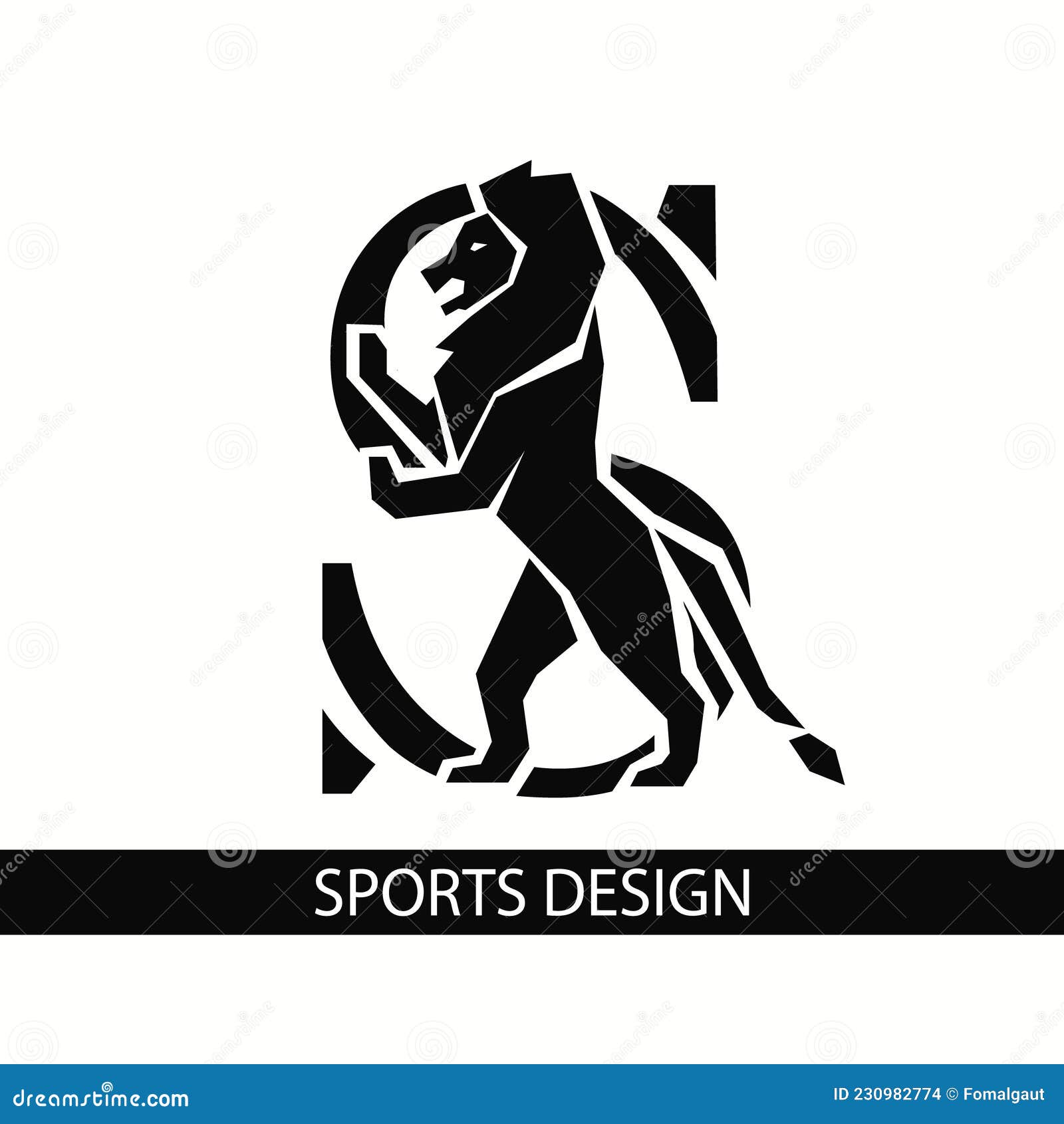 Letter S with Lion. Sporty Design. Creative Black Logo with Royal  Character. Animal Silhouette Stock Vector - Illustration of club, heraldry:  230982774