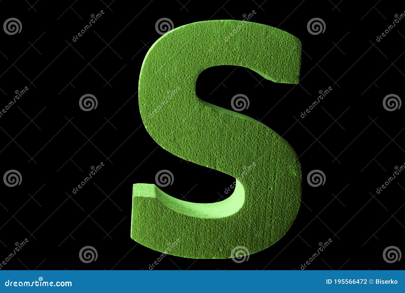 Letter S made of styrofoam stock photo. Image of brand 195566472