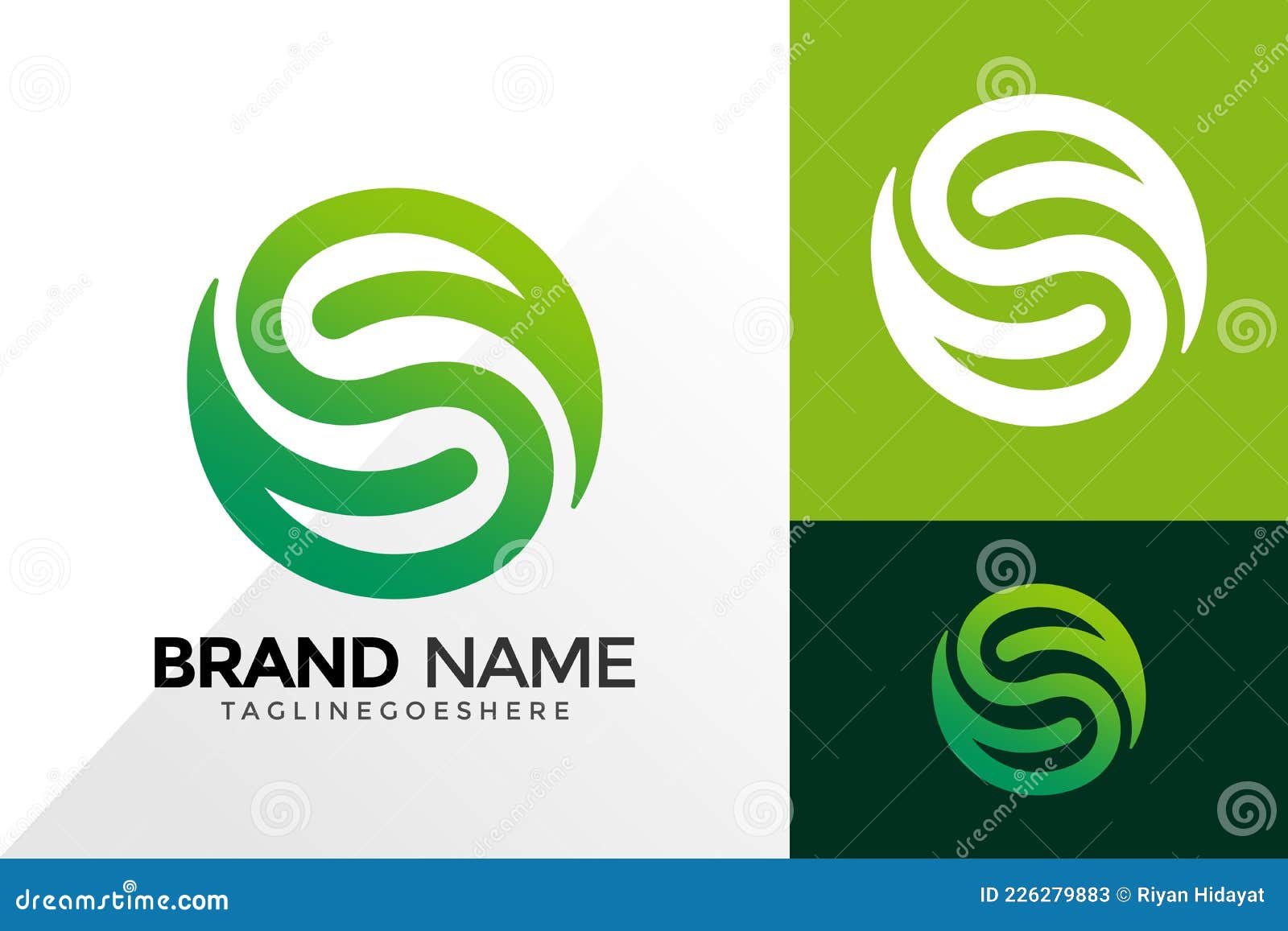 letter s nature circle leaf logo  . abstract emblem, s concept, logos, logotype  for template