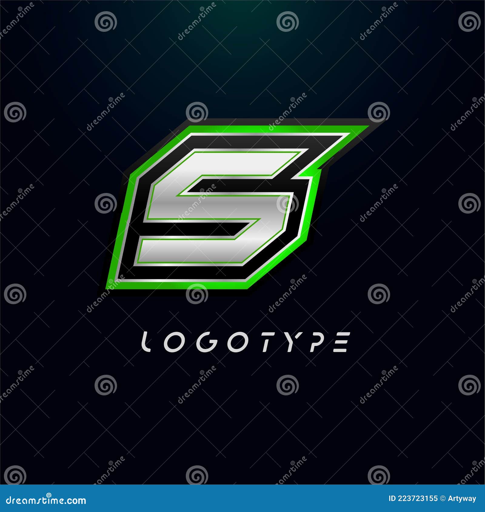 Letter S for Video Game Logo and Super Hero Monogram. Sport Gaming