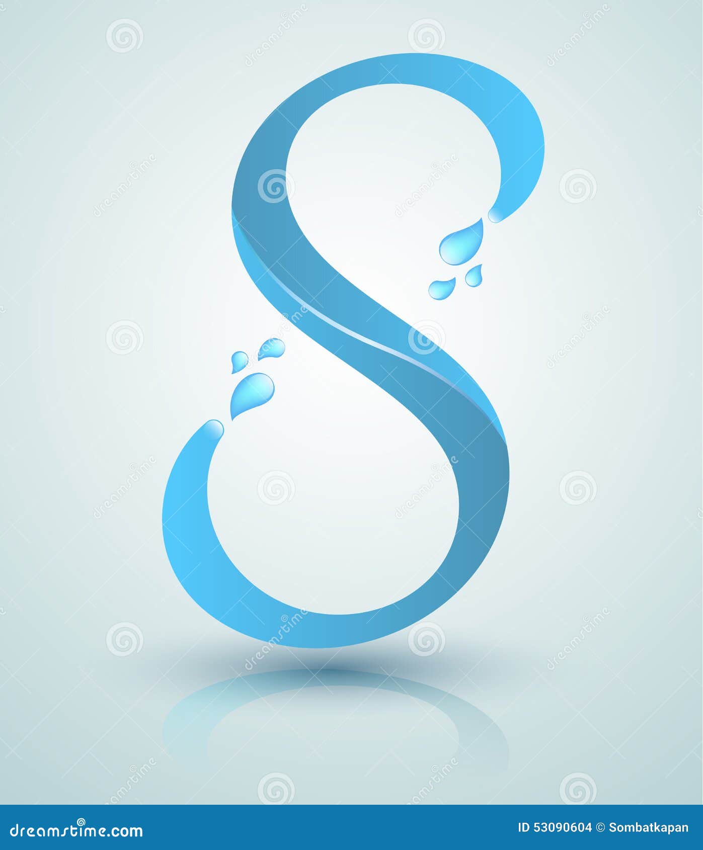 Letter S with water drop stock illustration. Illustration of spectrum