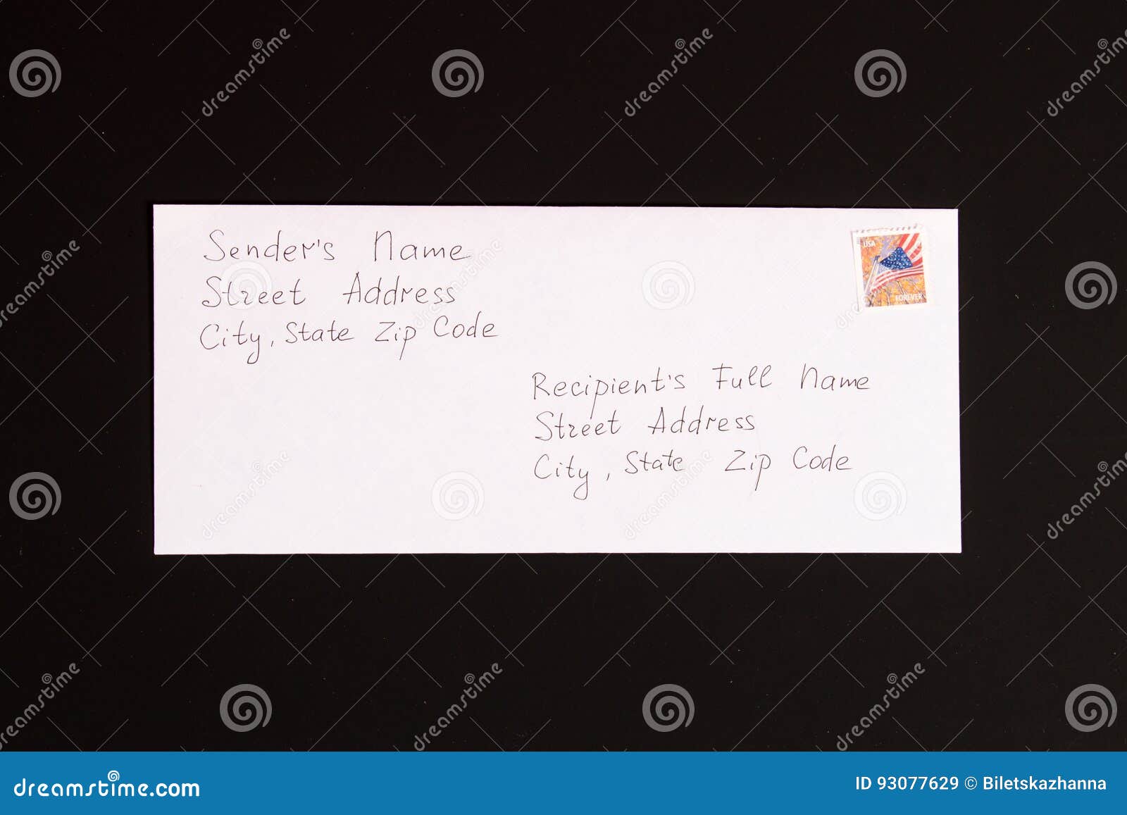 Letter Sender And Receiver Format Stock Image Image Of Letter Post 93077629