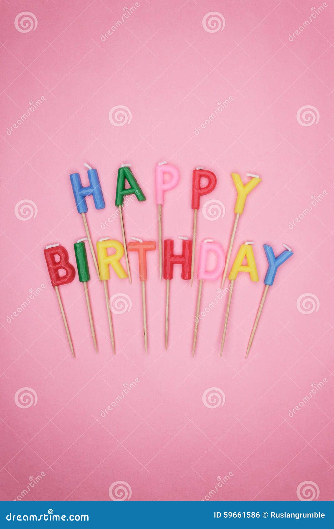 Letter-shaped Happy Birthday Candles on Pink Stock Photo - Image of ...