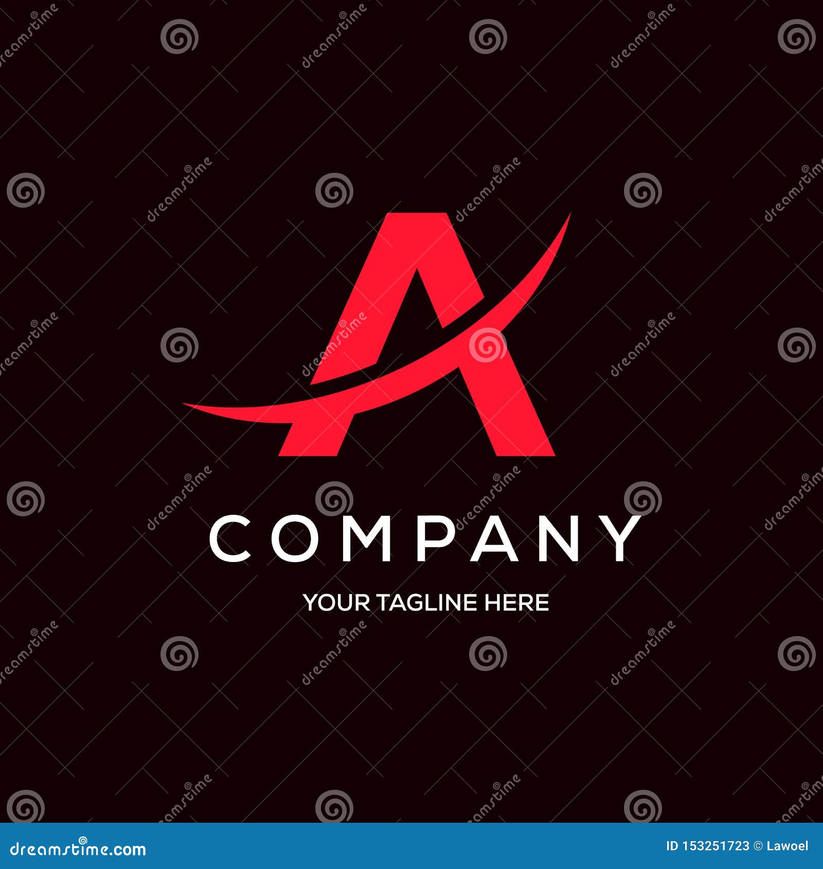 Letter a with Slice in Black Background Logo Designs Stock Vector ...