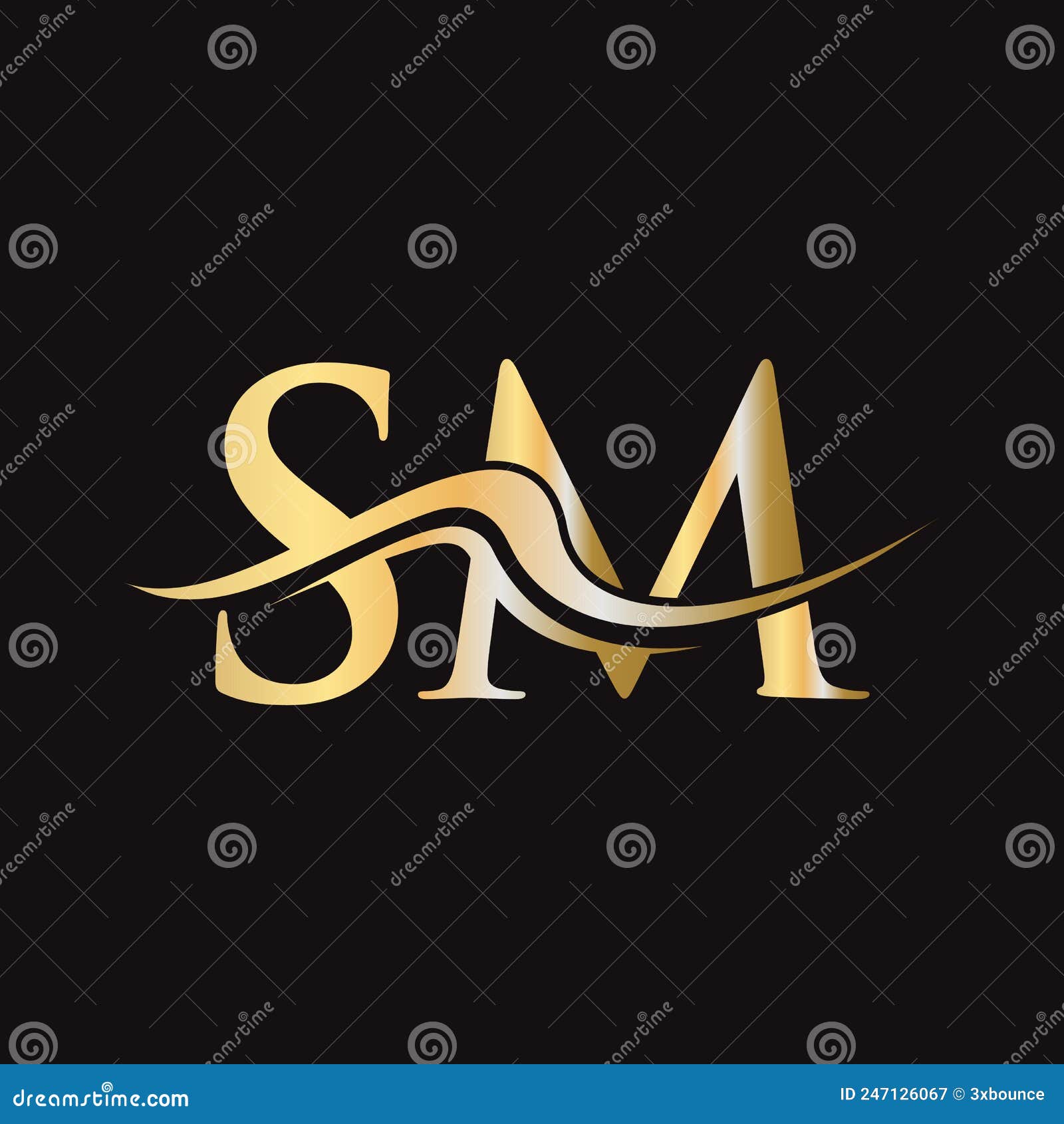 Letter SM Logo Design. Initial SM Logotype Template for Business and ...