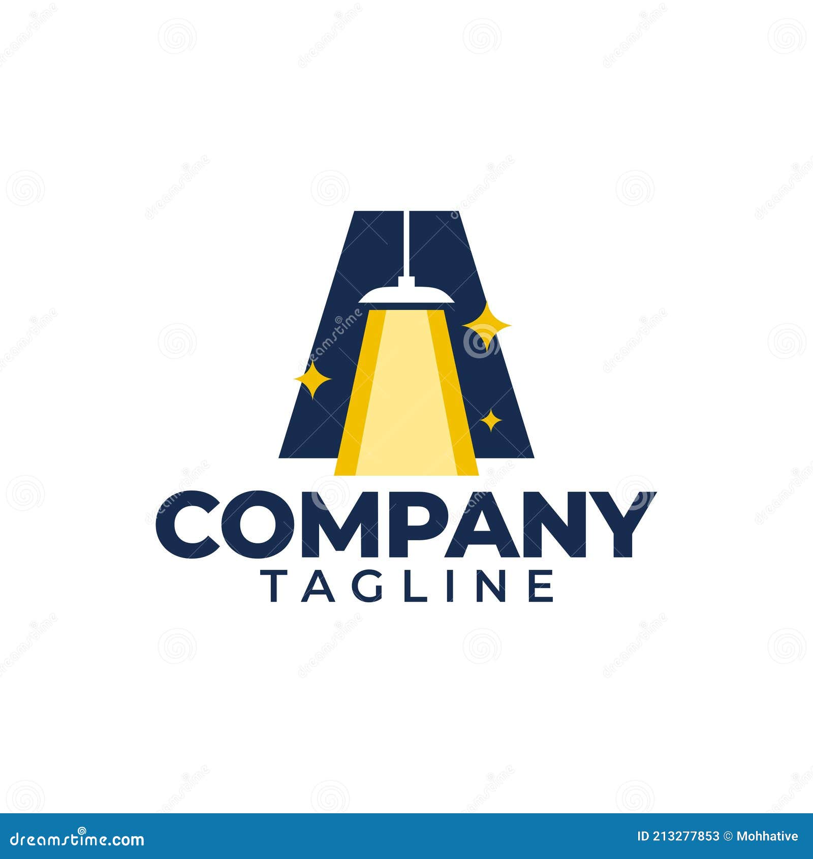 Letter a with a Spotlight Logo Stock Vector Illustration of logo