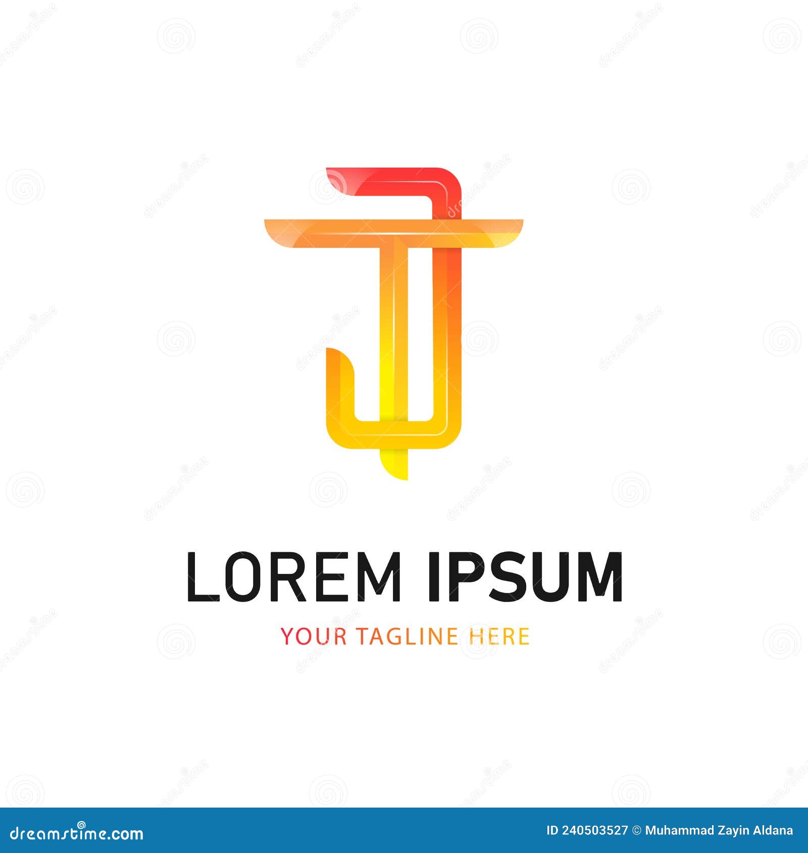 Letter T And J Logo Design, Colorful Logo Template Cartoon Vector 240503527