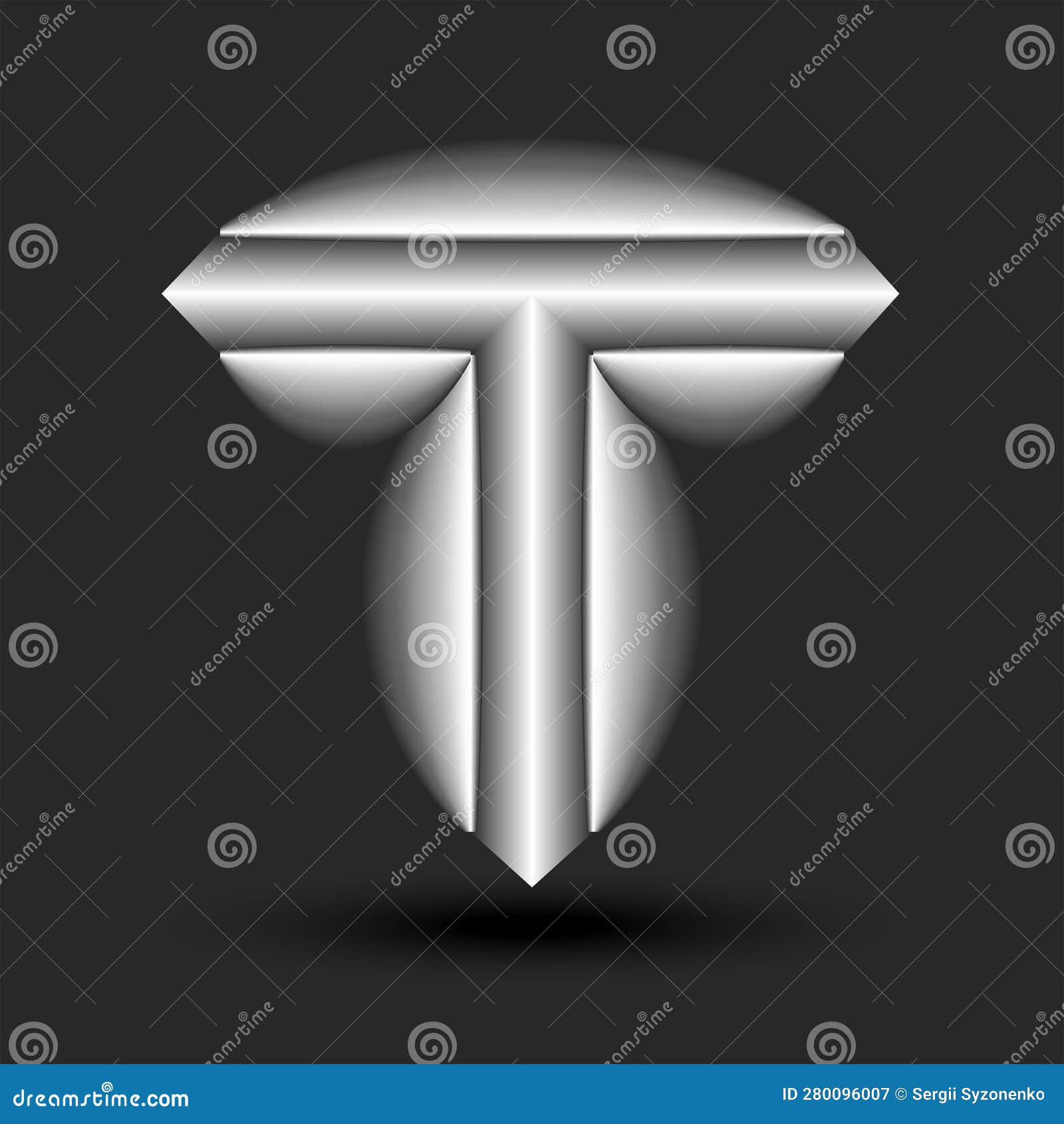 Letter T Logo 3d Monogram Metallic Construction with Composite Acute Shape,  Silver Color Creative Sharp Forms Identity, Industrial Stock Vector -  Illustration of industrial, creative: 280096007