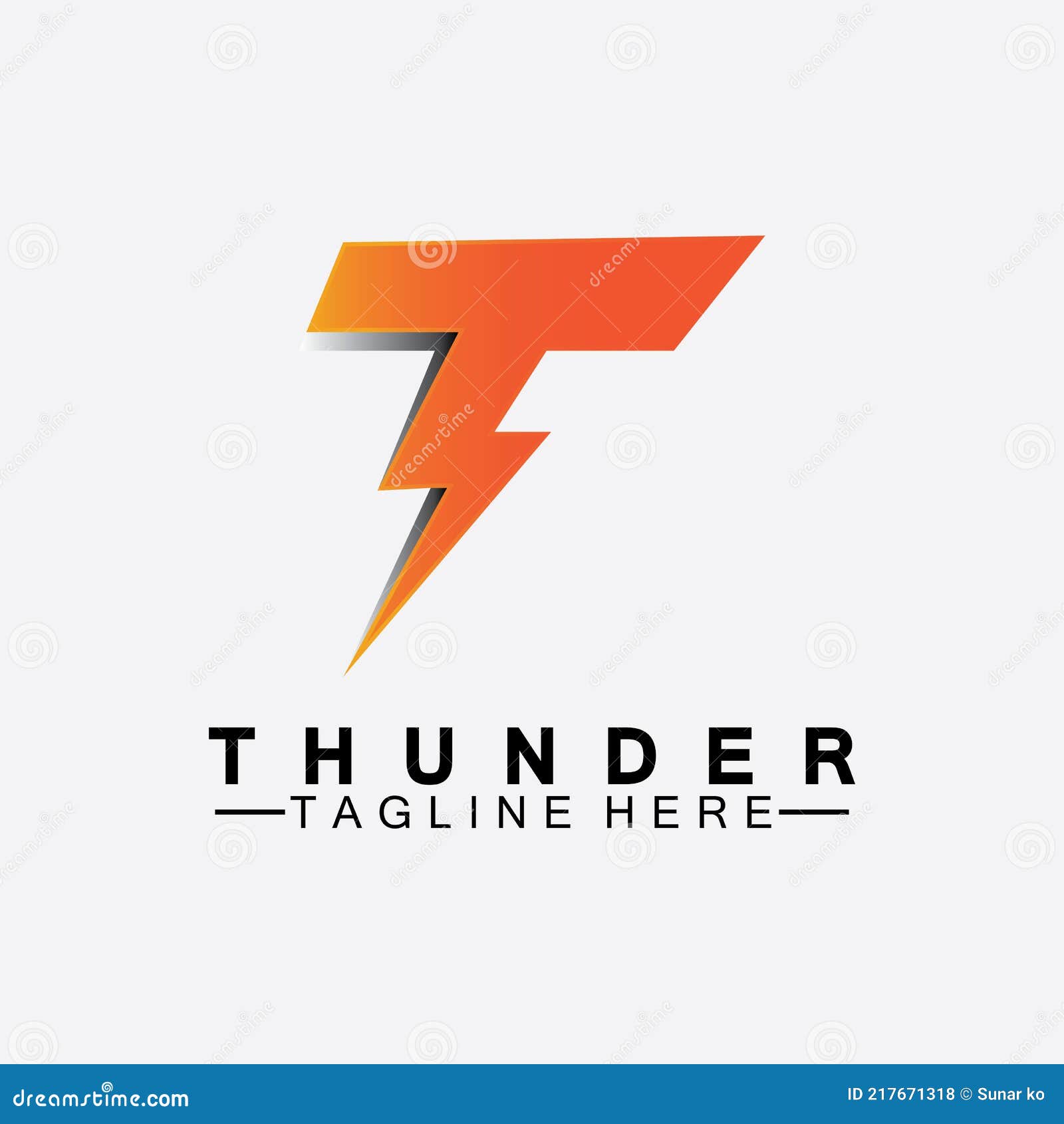 Letter T Thunder Electric Lightning Logo Vector Illustration Design