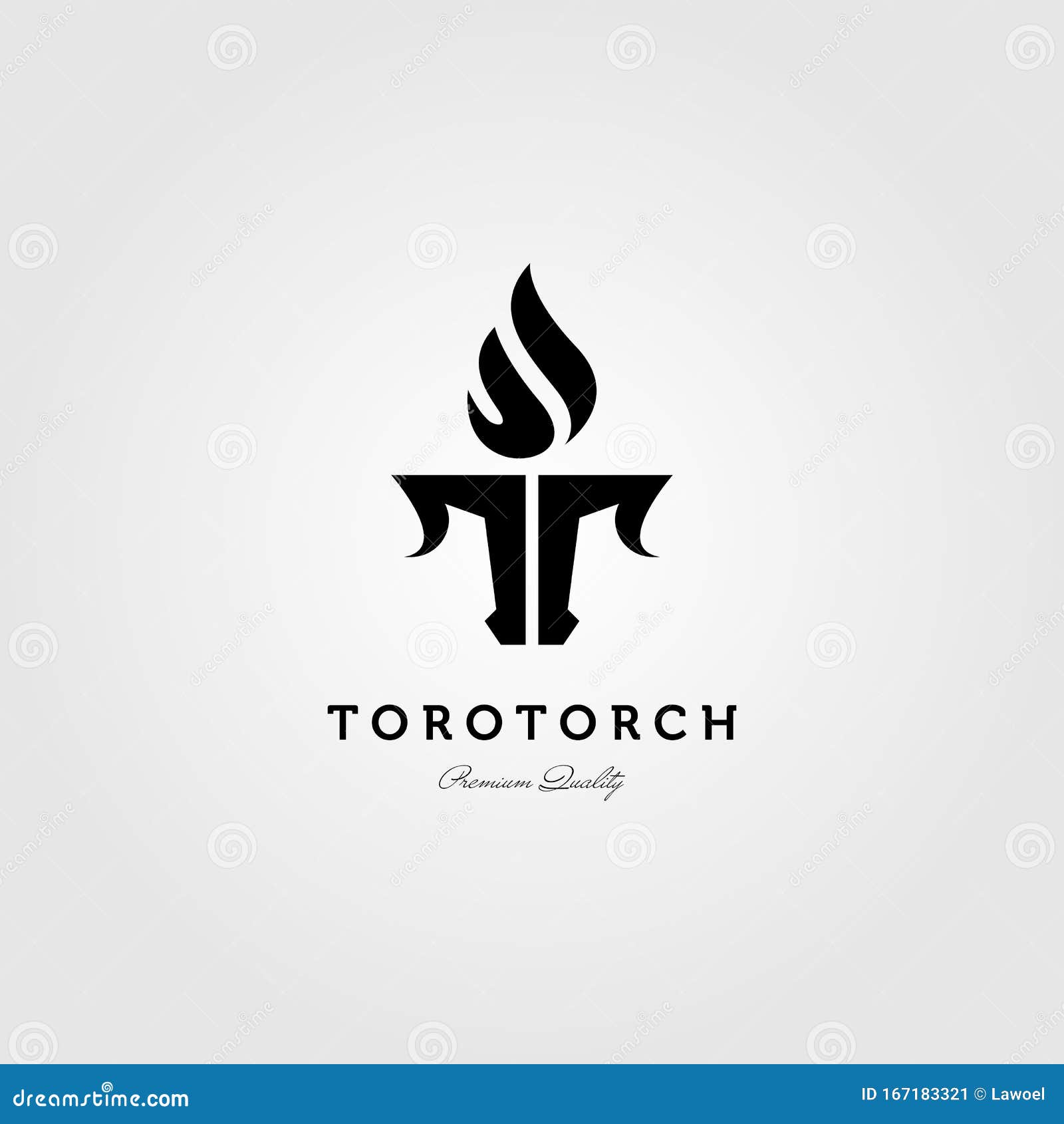 letter t torch and toro bull logo   