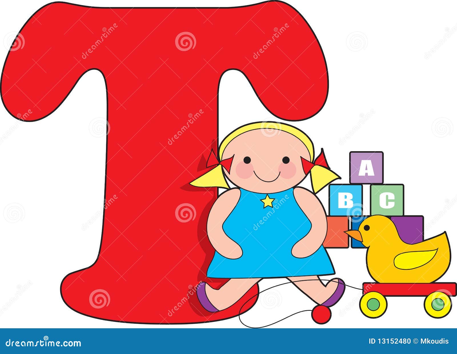 Letter T With Toys Stock Photo Image 13152480