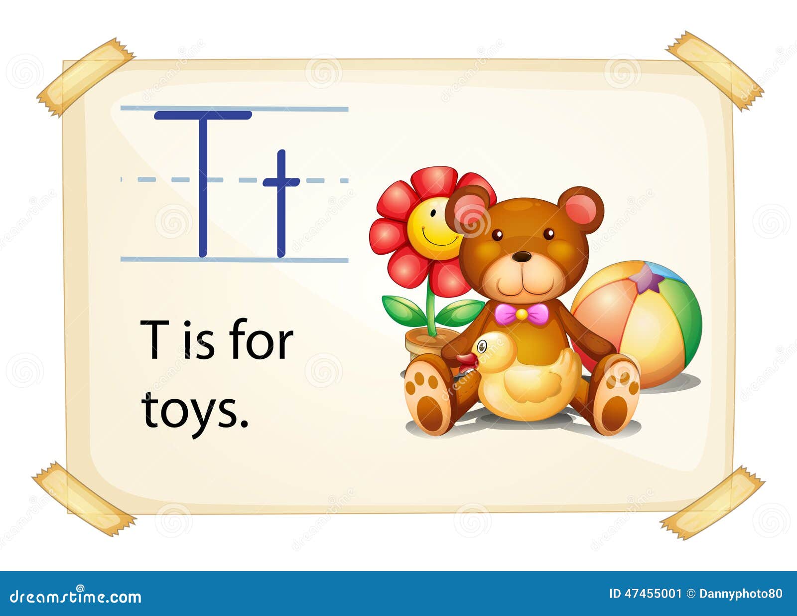 A letter T for toys stock vector. Illustration of design 47455001