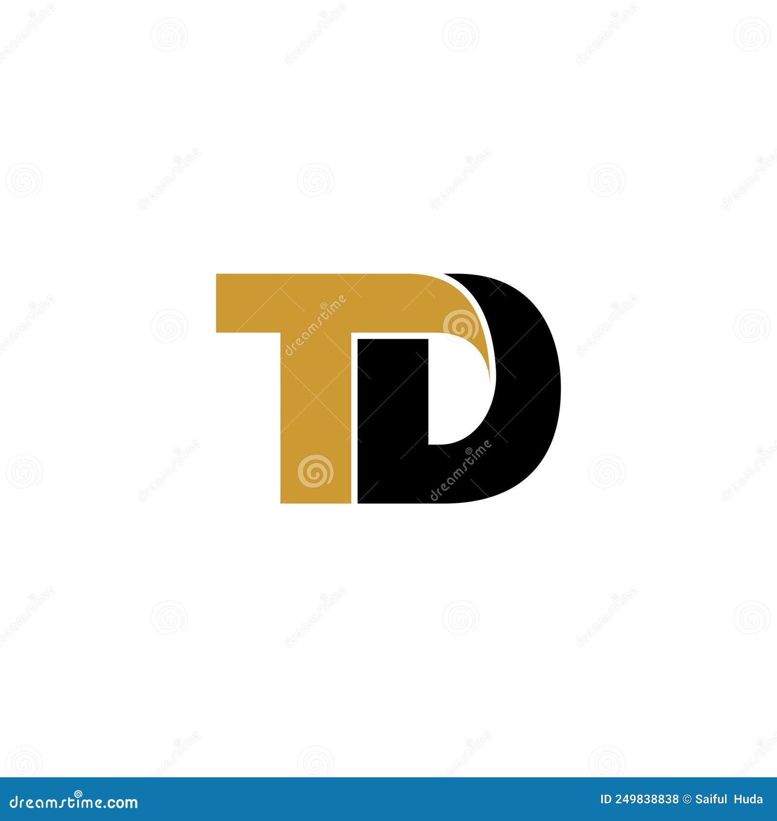 Letter TD Simple Monogram Logo Icon Design. Stock Vector - Illustration ...