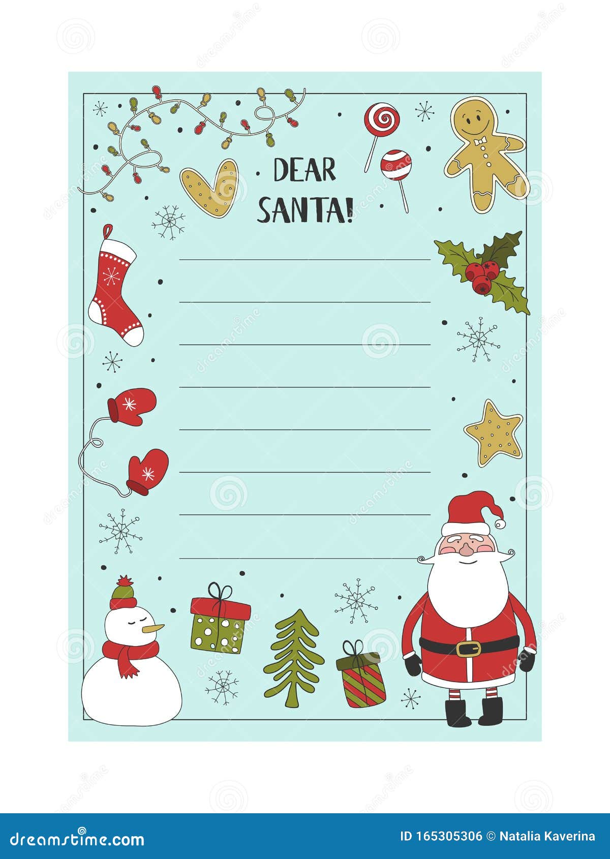 A Letter To Santa Claus Template. Stock Illustration For Letter From Santa Claus Template