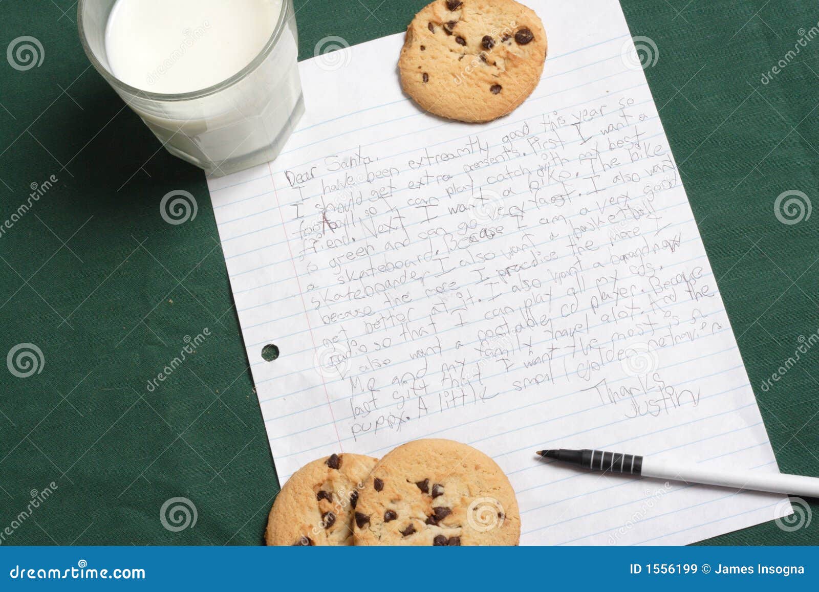 Letter to Santa Clause stock image. Image of milk, message - 1556199