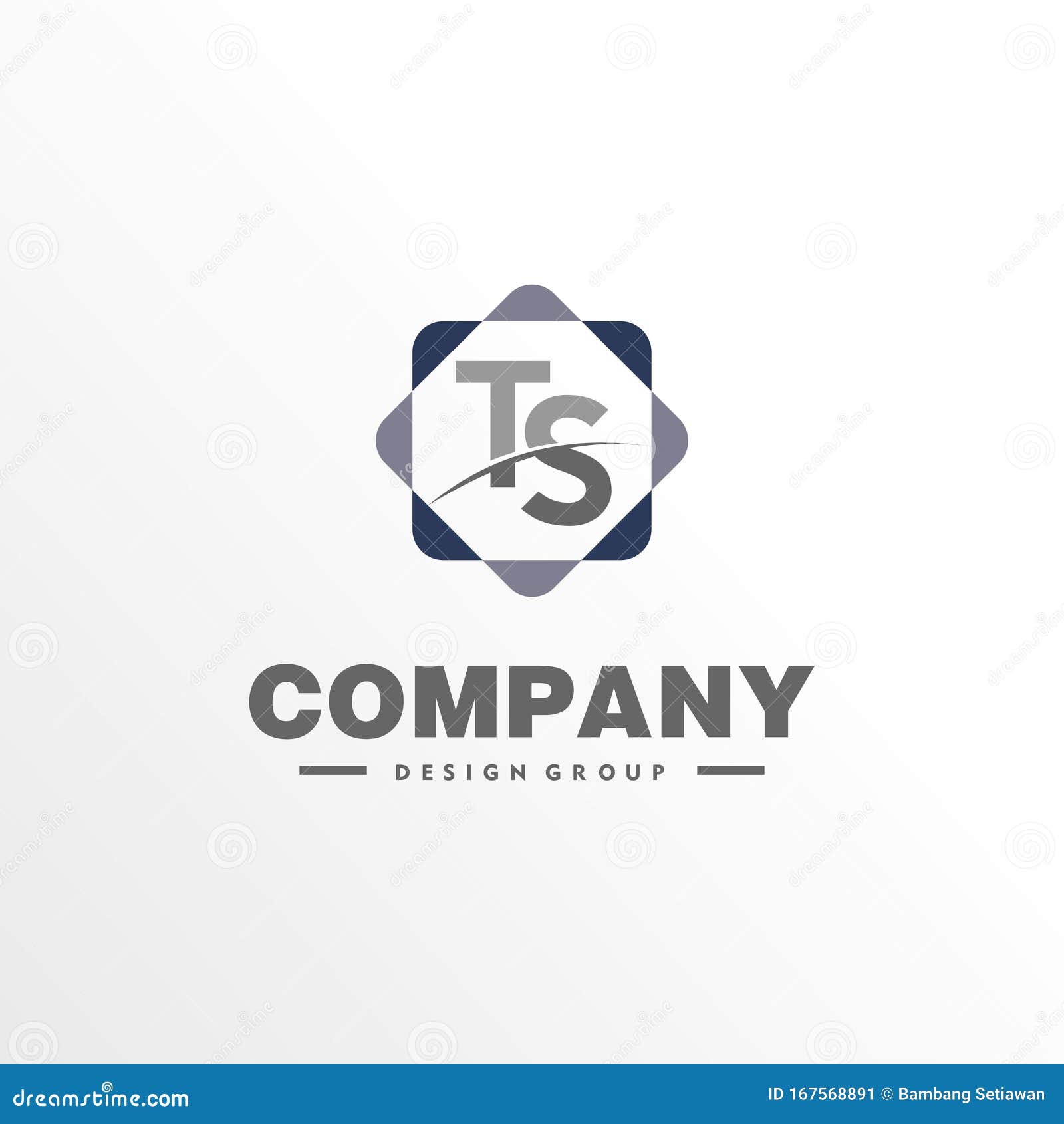 Letter TS Alphabet Company Logo Design Template with Geometric Rounded ...