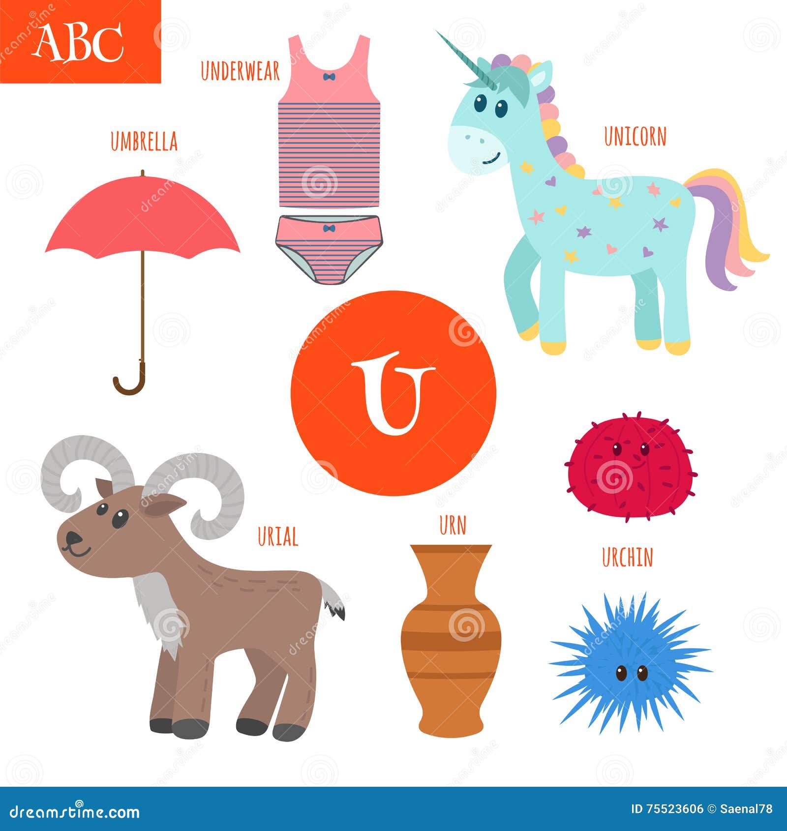 Letter U. Cartoon Alphabet for Children. Unicorn, Umbrella, Urn, Underwear, Urchin, Urial Stock Vector - Illustration of study, mammal: 75523606 Letter U. Cartoon Alphabet for Children. Unicorn, Umbrella, Urn, Underwear, Urchin, Urial Stock Vector - Illustration of study, mammal: 75523606