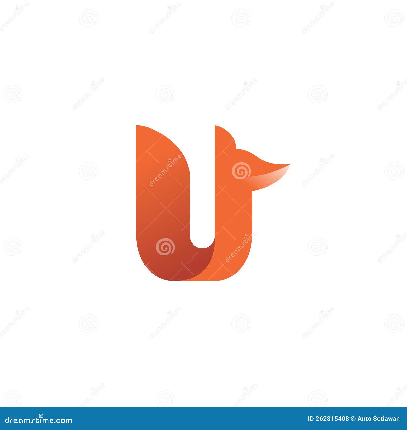 letter u fox logo. fox icon cute. fox 