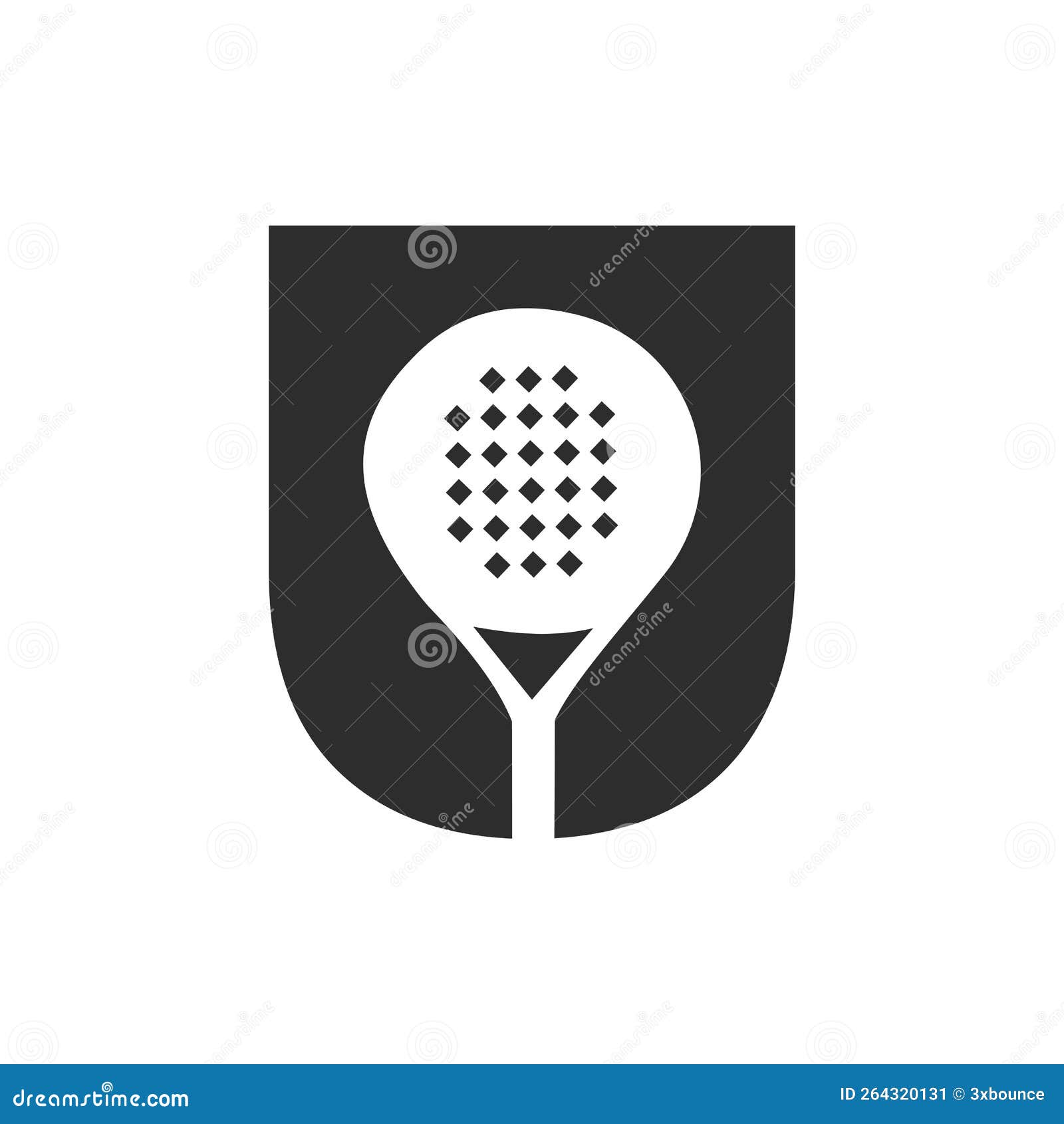 Letter U Padel Racket Logo Design Vector Template. Beach Table Tennis