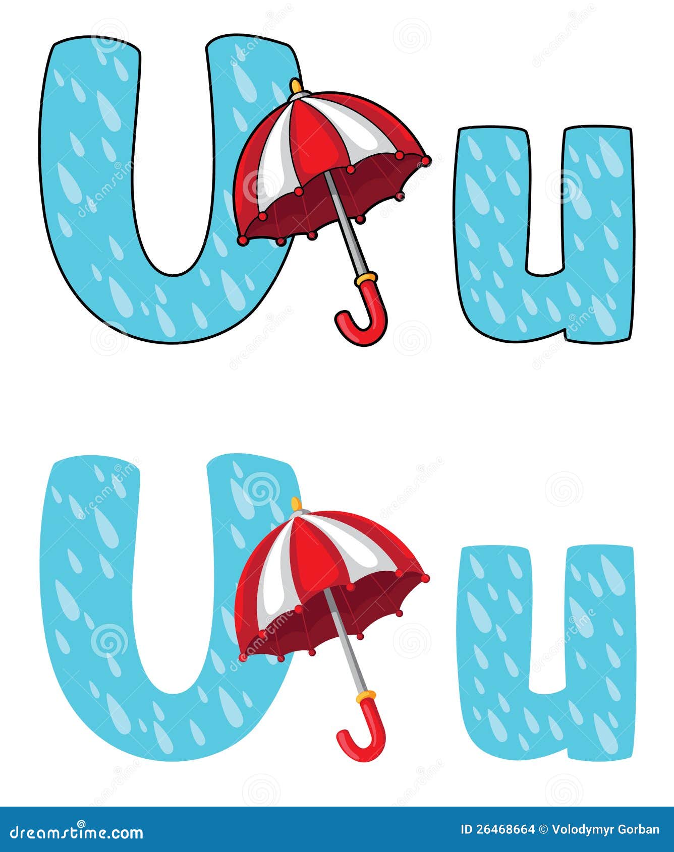 Letter U umbrella stock vector. Illustration of sign 26468664