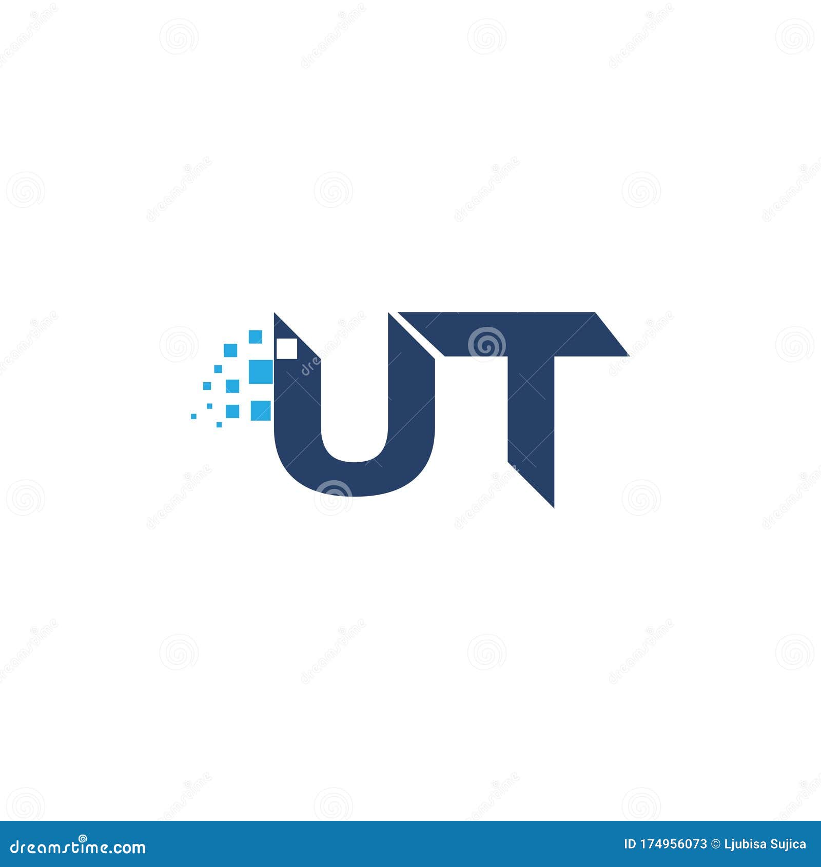 Letter UT Logo Design Isolated on White Background Stock Illustration ...