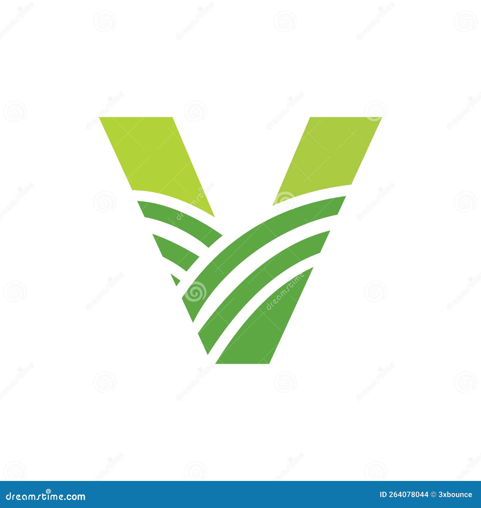 Letter V Agriculture Logo. Agro Farm Logo Based on Alphabet for Bakery