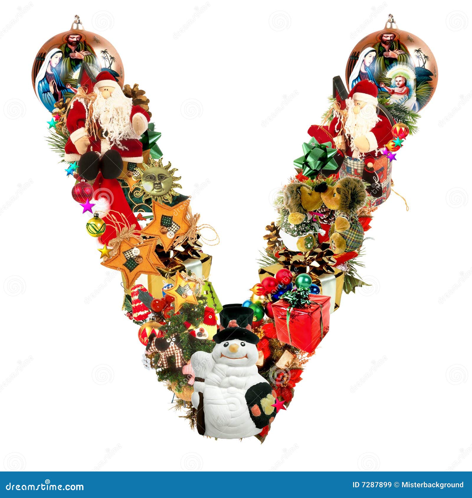 Letter V, for Christmas Decoration Stock Illustration - Illustration of  christmas, celebration: 7287899