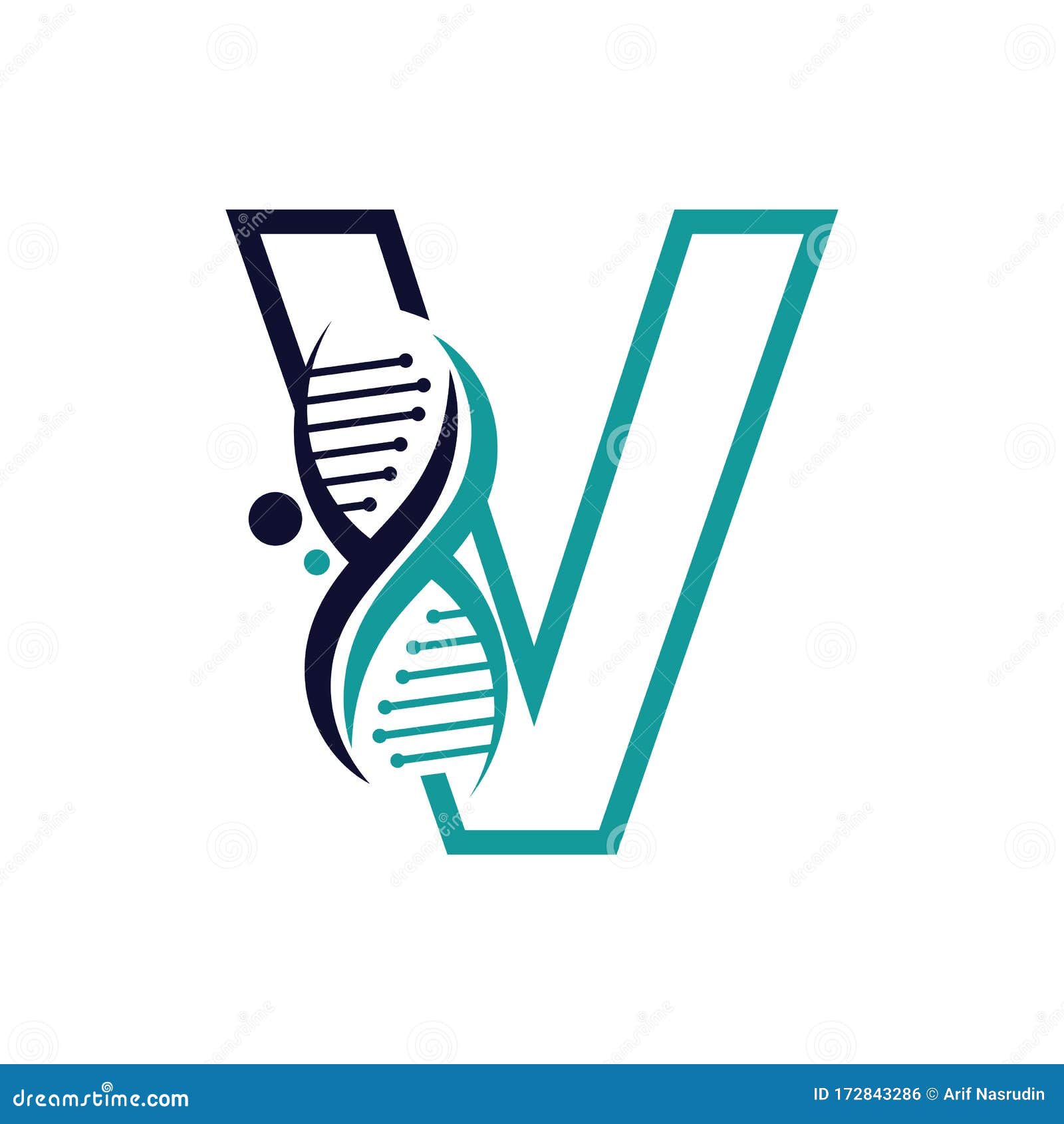 Letter V With Dna Logo Or Symbol Template Design Vector Stock Illustration Illustration Of Business Genetic