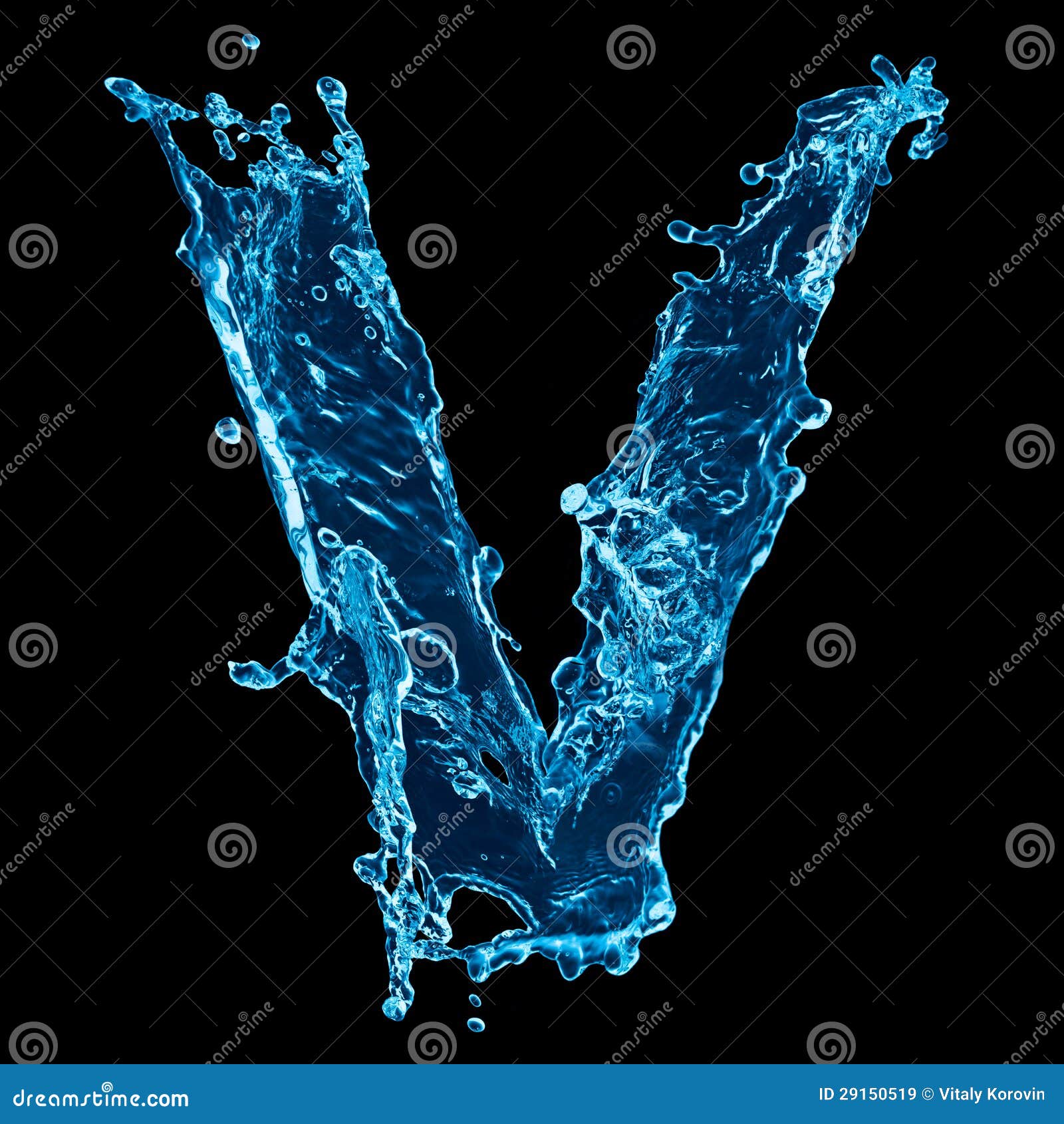 Letter V Water Splash Stock Image Image Of Unusual Alphabet
