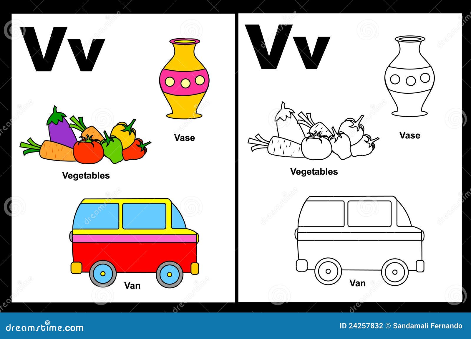 Letter V Worksheet Stock Photography - Image: 24257832