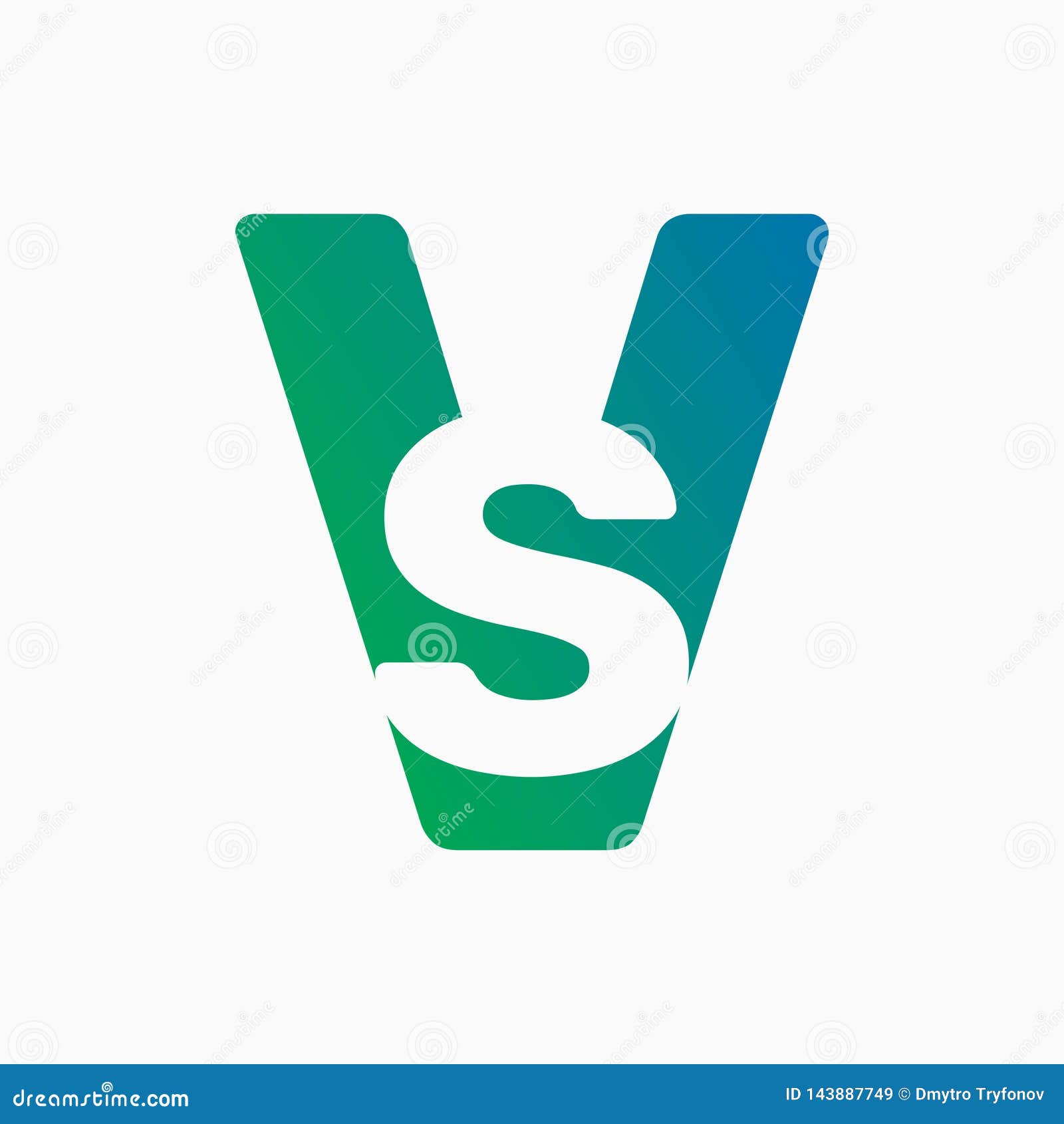 Letter Vs Company Logo Vector Color Icon Stock Vector