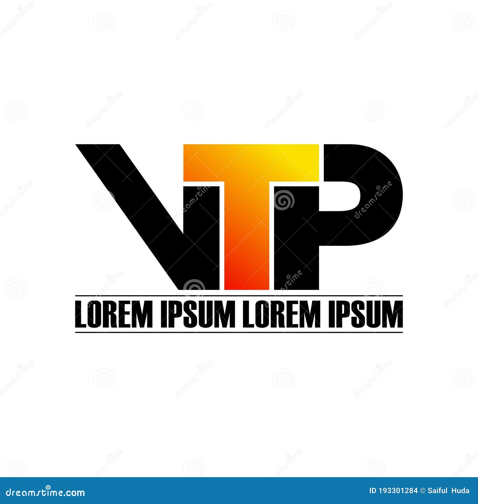 Letter VTP Simple Monogram Logo Icon Design. Stock Vector