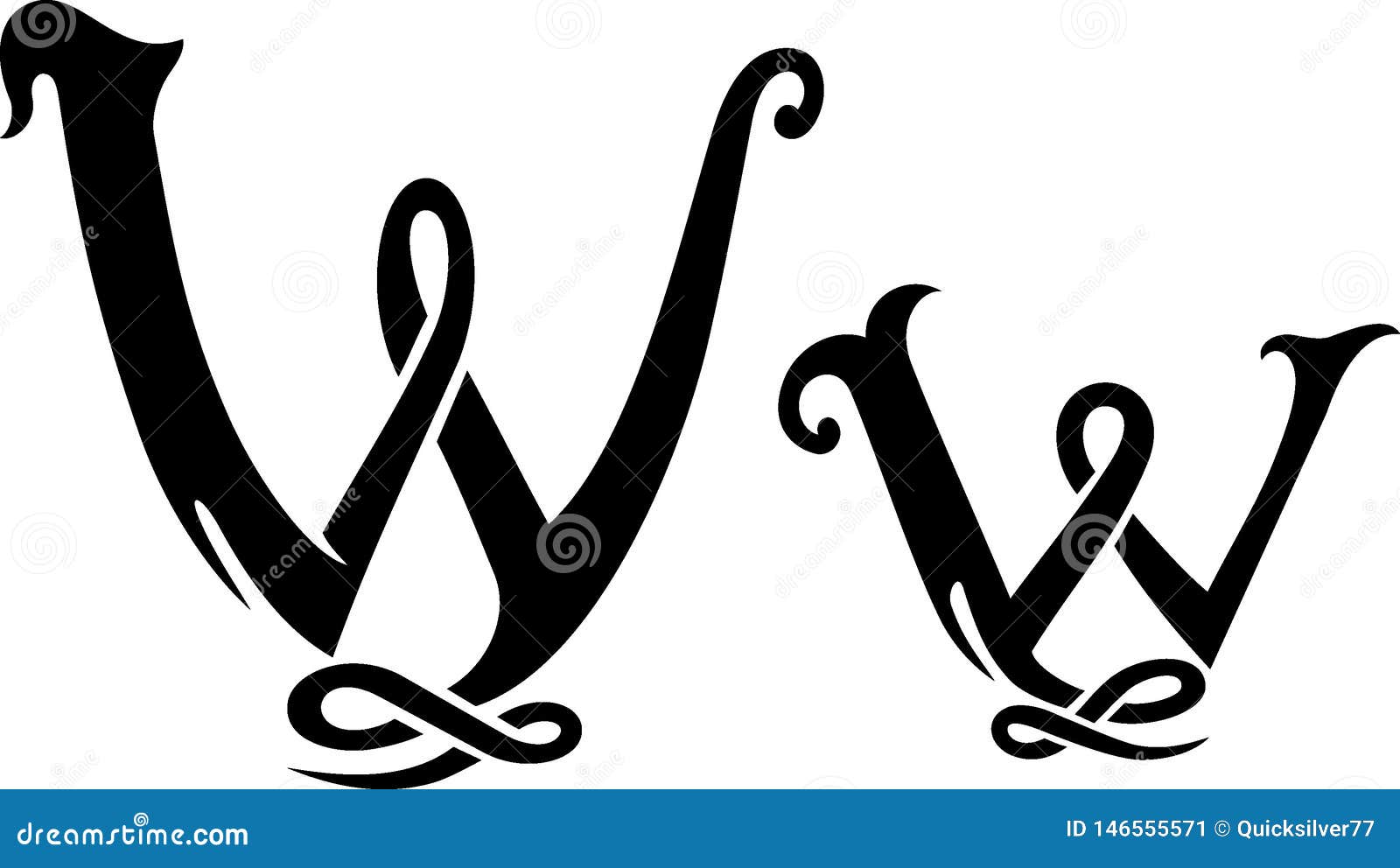 Letter W  Monogram  stock vector Illustration of alphabet 