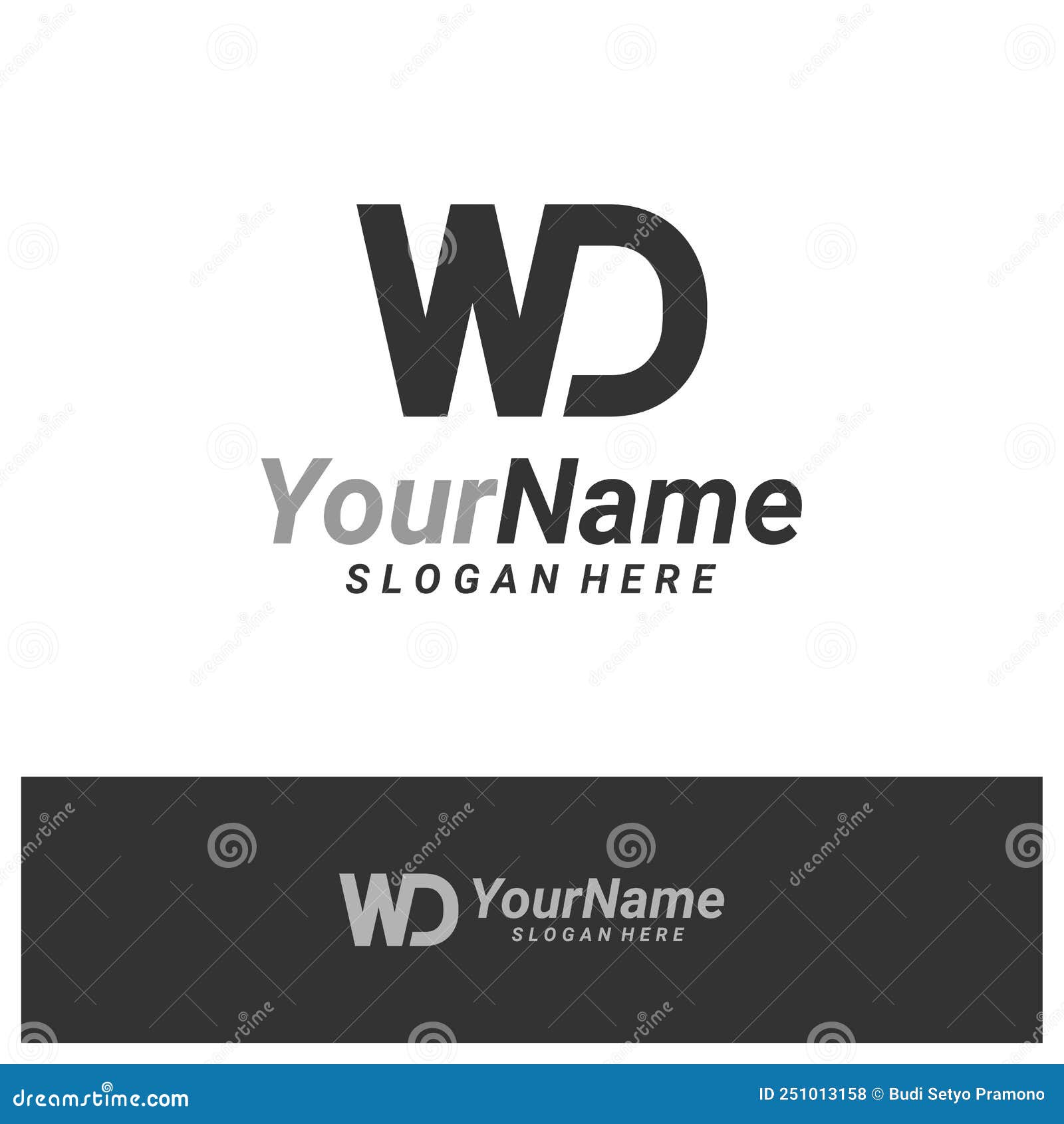 Letter WD Logo Design Template. Initial WD Logo Concept Vector Stock ...