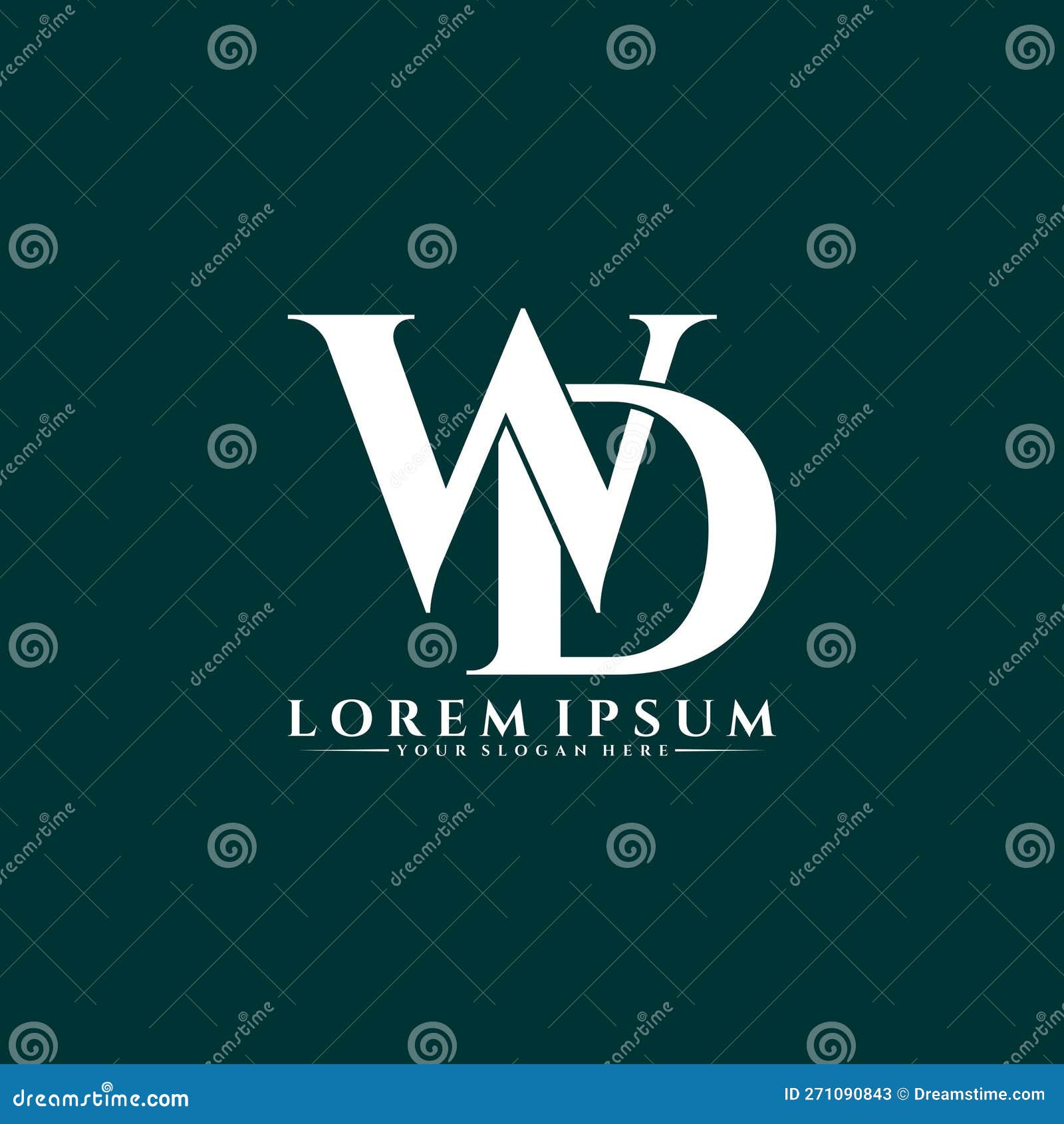 Letter WD Simple Logo Design Vector Stock Vector - Illustration of ...
