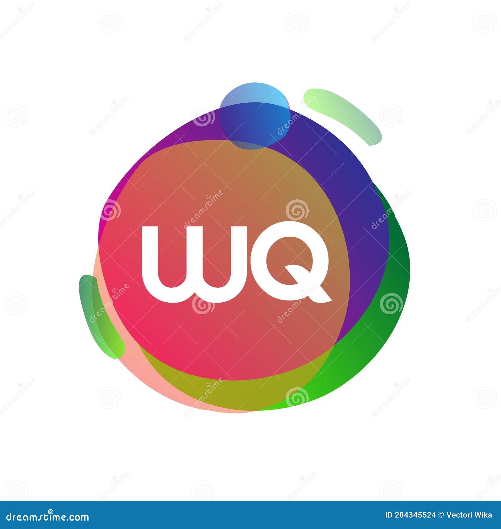 Unique Wq Logo Icon, Creative WQ Colorful Letter Logo 21496653 Vector ...