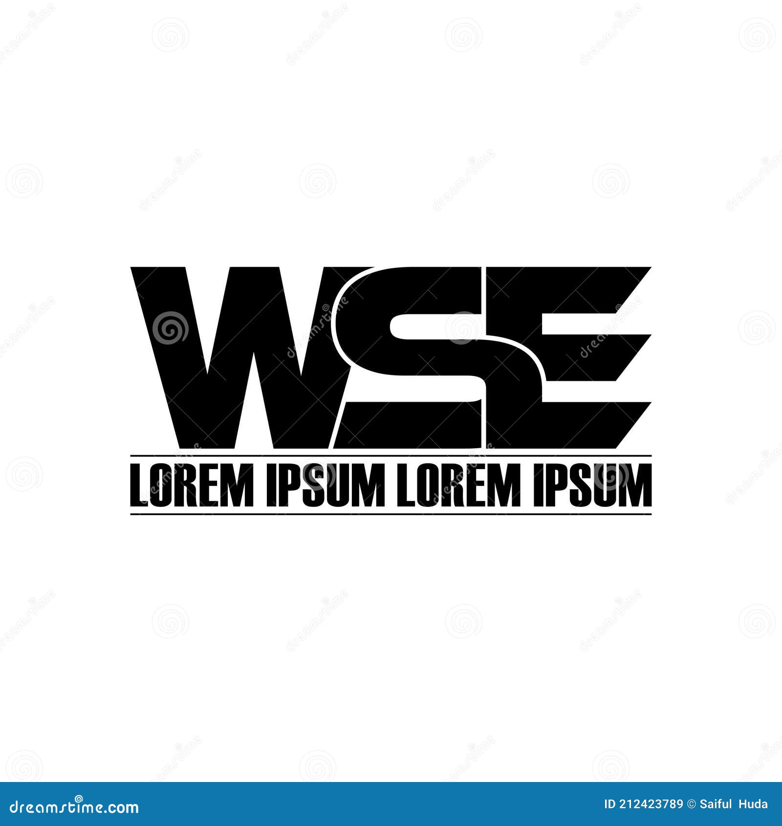 letter wse simple monogram logo icon .