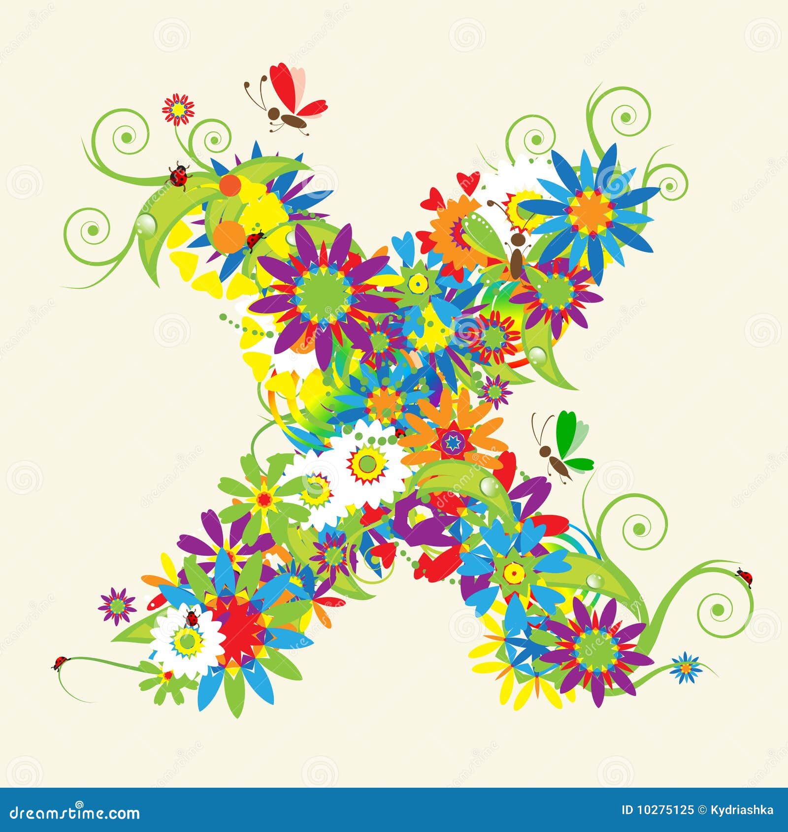 Letter X, Floral Design Royalty Free Stock Photo Image 10275125