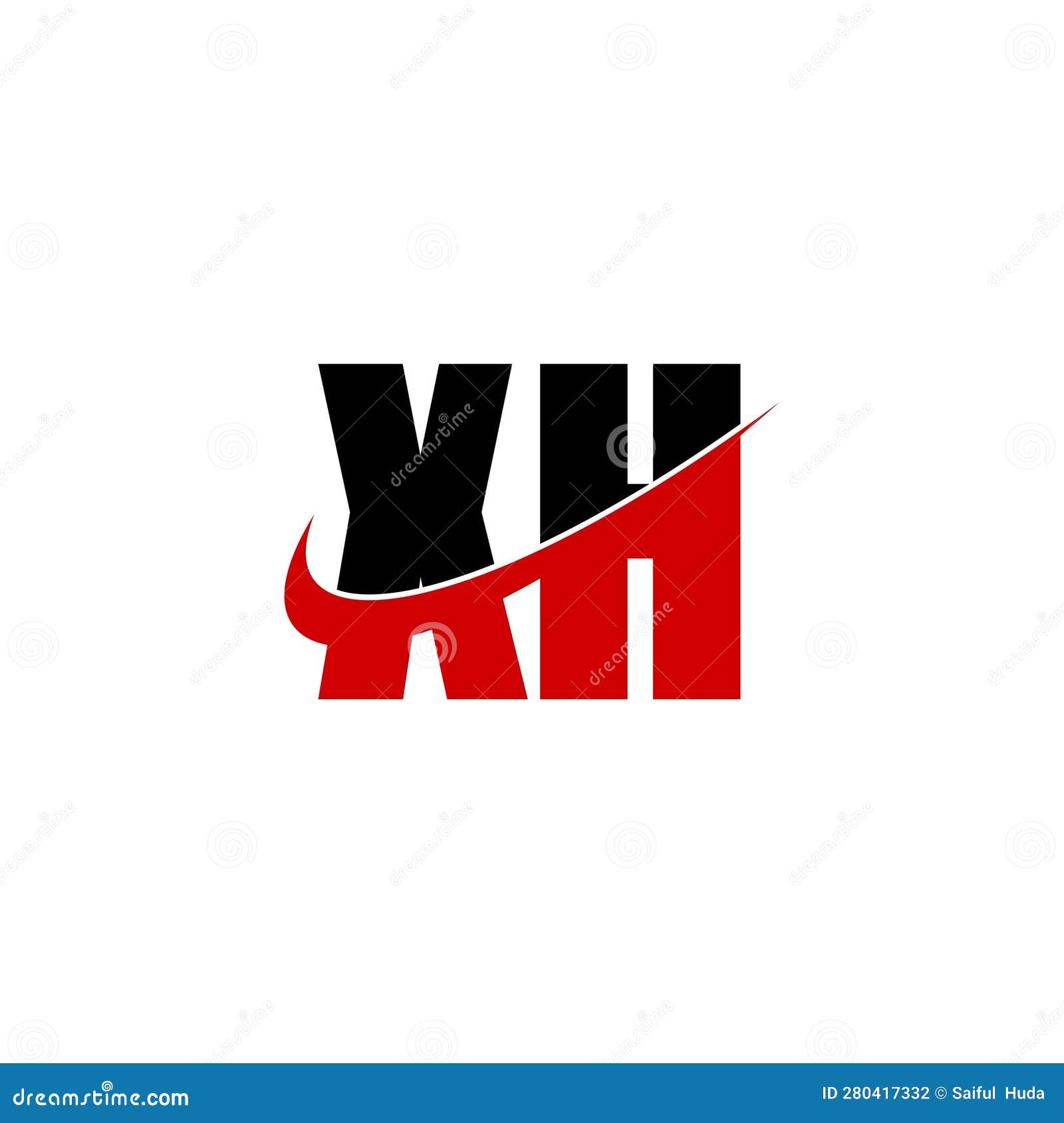 letter xh simple logo  