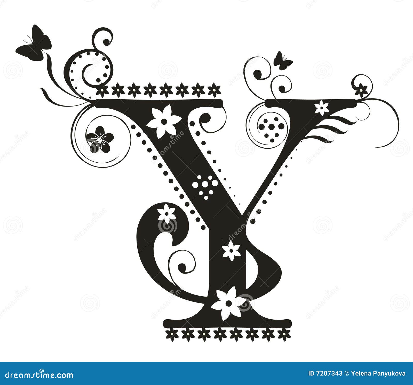 Letter Y Stock Vector Illustration Of Flores Typography 7207343