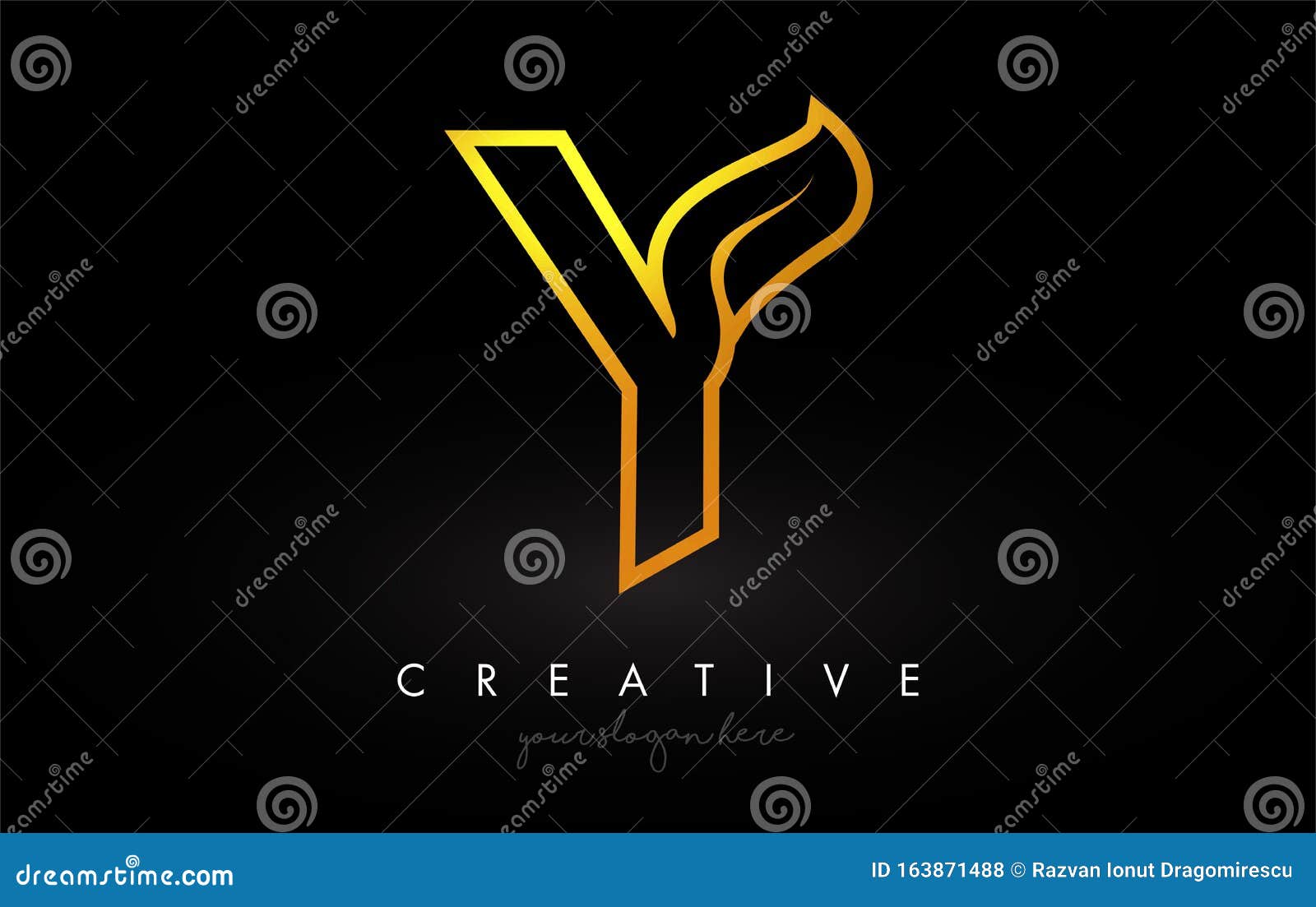 Download Letter Y Golden Monogram Leaf Logo Icon Design With Gold Yellow Colors Vector Stock Vector ...