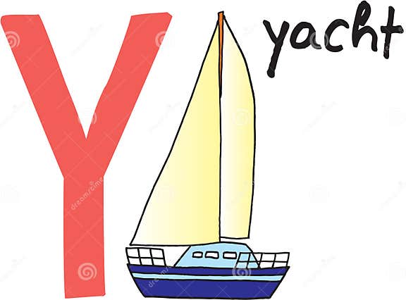 Letter Y - yacht stock vector. Illustration of sail, drawn - 10050323