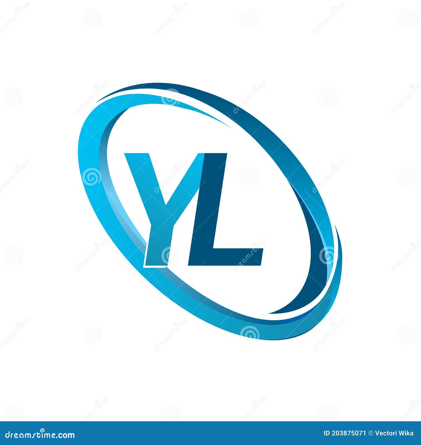 Letter YL Logotype Design for Company Name Colored Blue Swoosh. Vector Logo  for Business and Company Identity Stock Vector - Illustration of company,  icon: 203875071