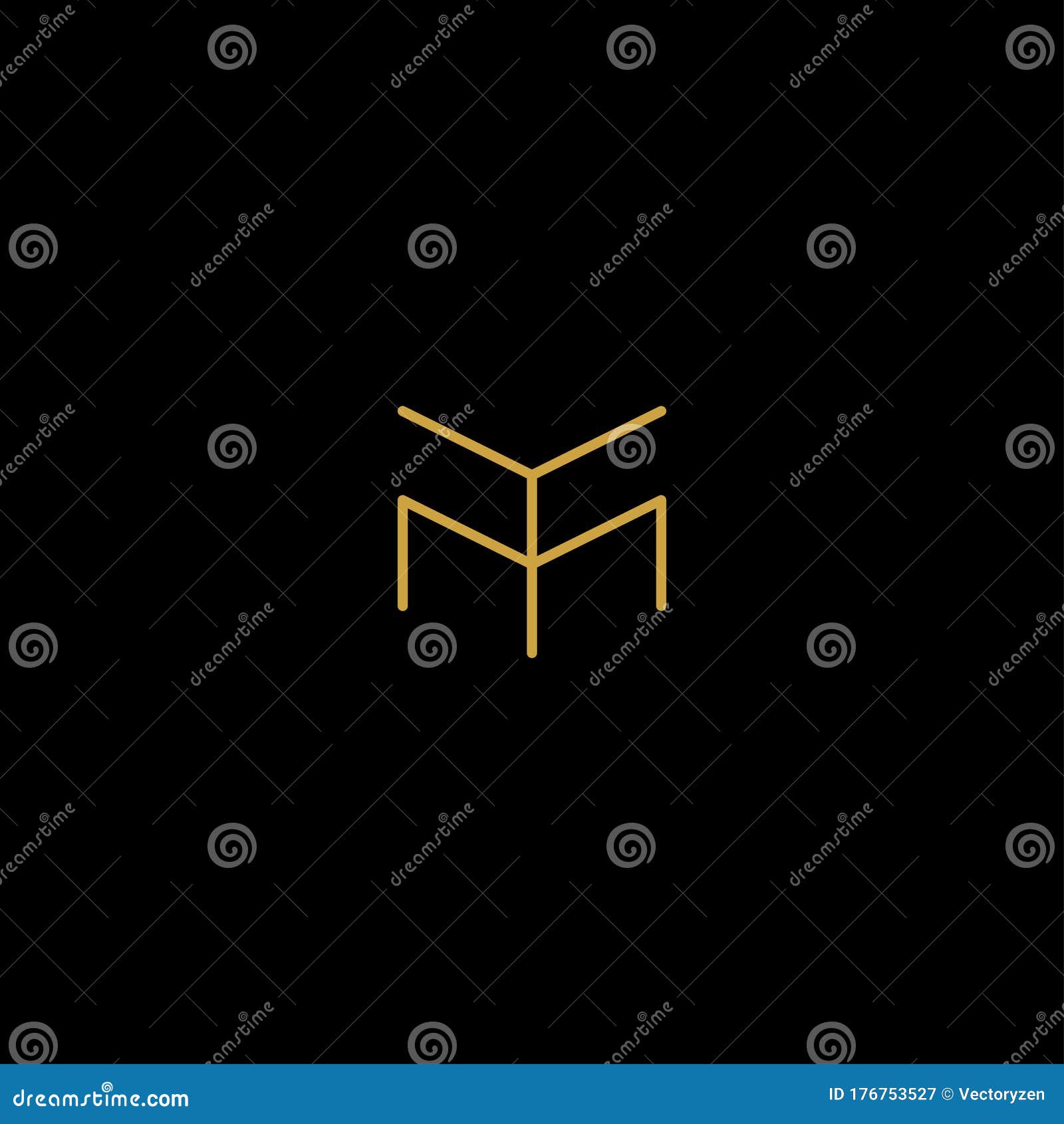 Letter M Mm Monogram Icon Design Minimal Stock Illustration