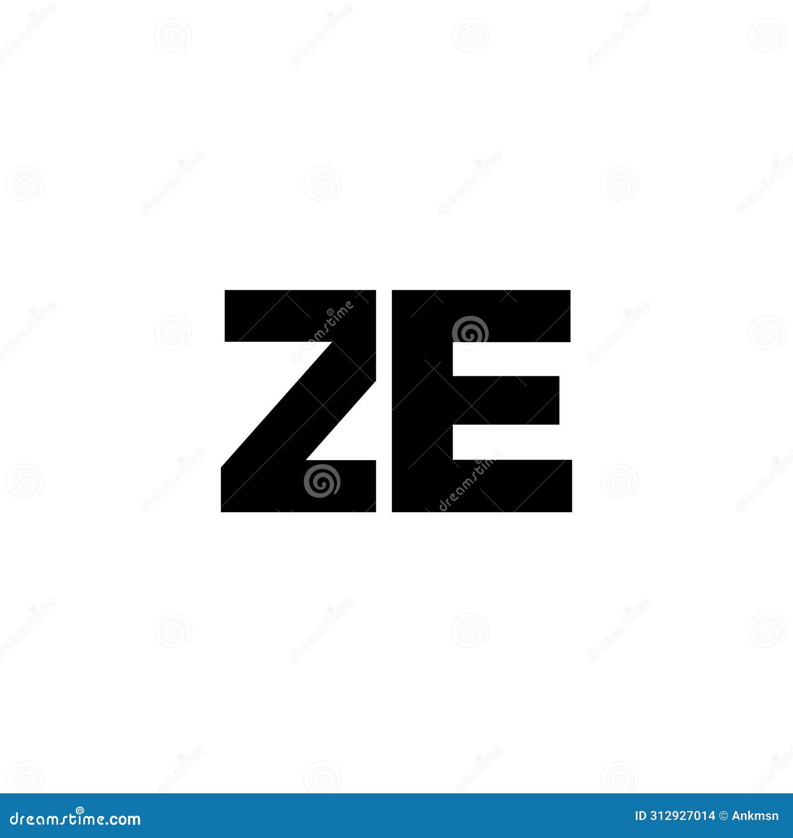 Letter Z And E, ZE Logo Design Template. Minimal Monogram Initial Based