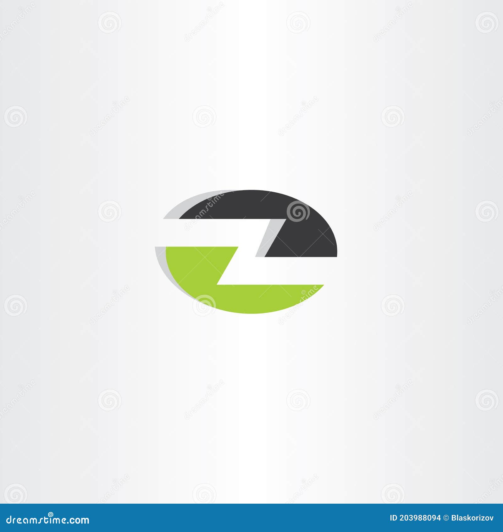letter z elipse icon  green black logo