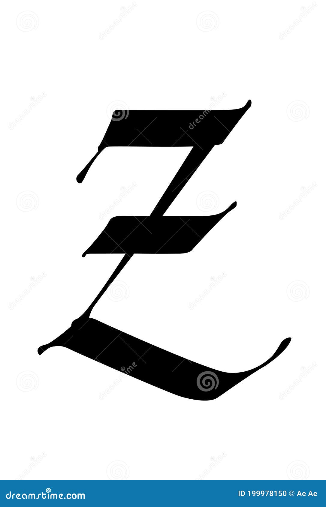 Letter Z, in the Gothic Style. Vector. Alphabet. the Symbol is Isolated on  a Golden Background. Calligraphy and Lettering Stock Vector - Illustration  of antique, insignia: 199978150